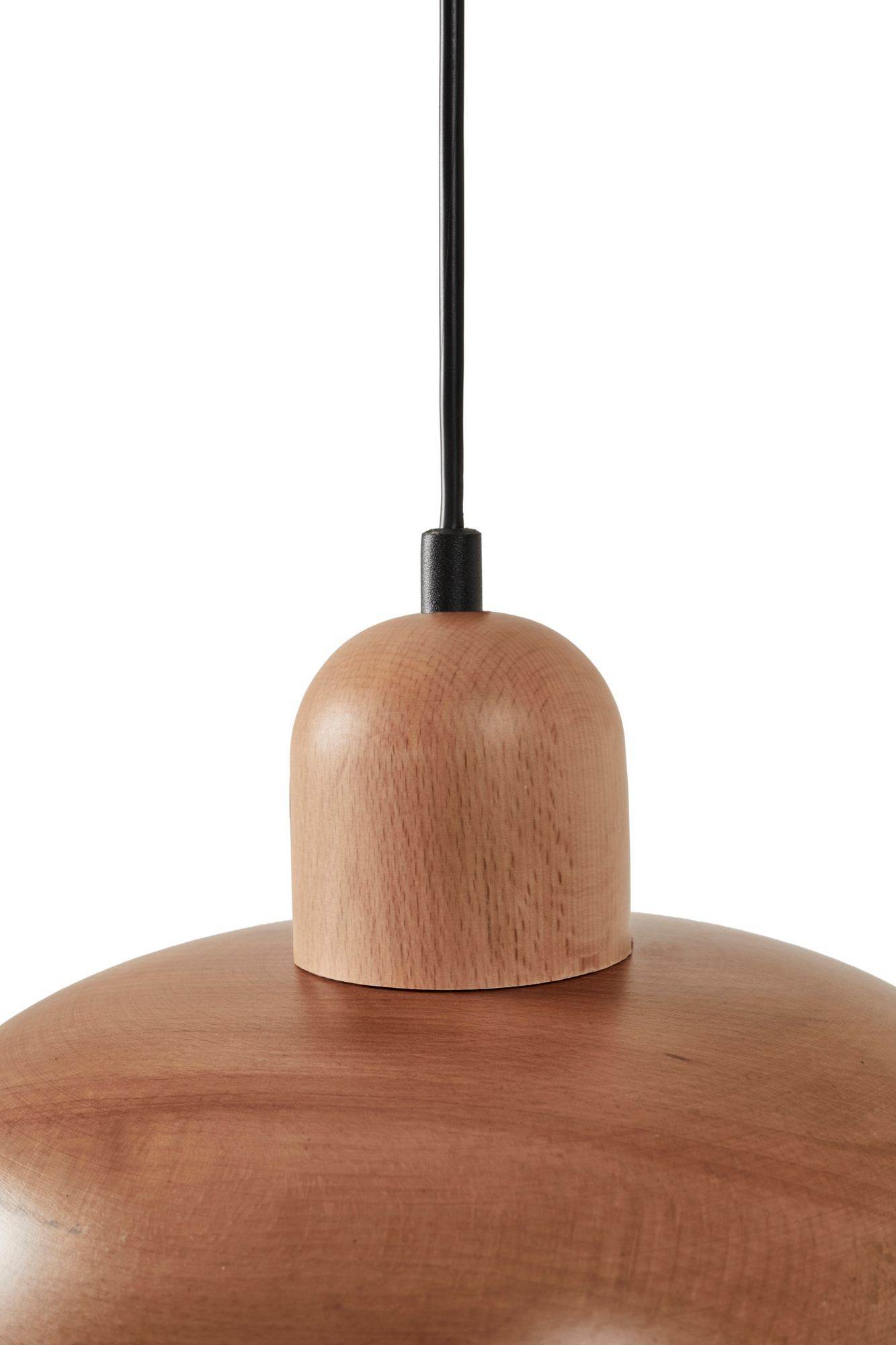 Hand Pendant Light Oak Wood Brown