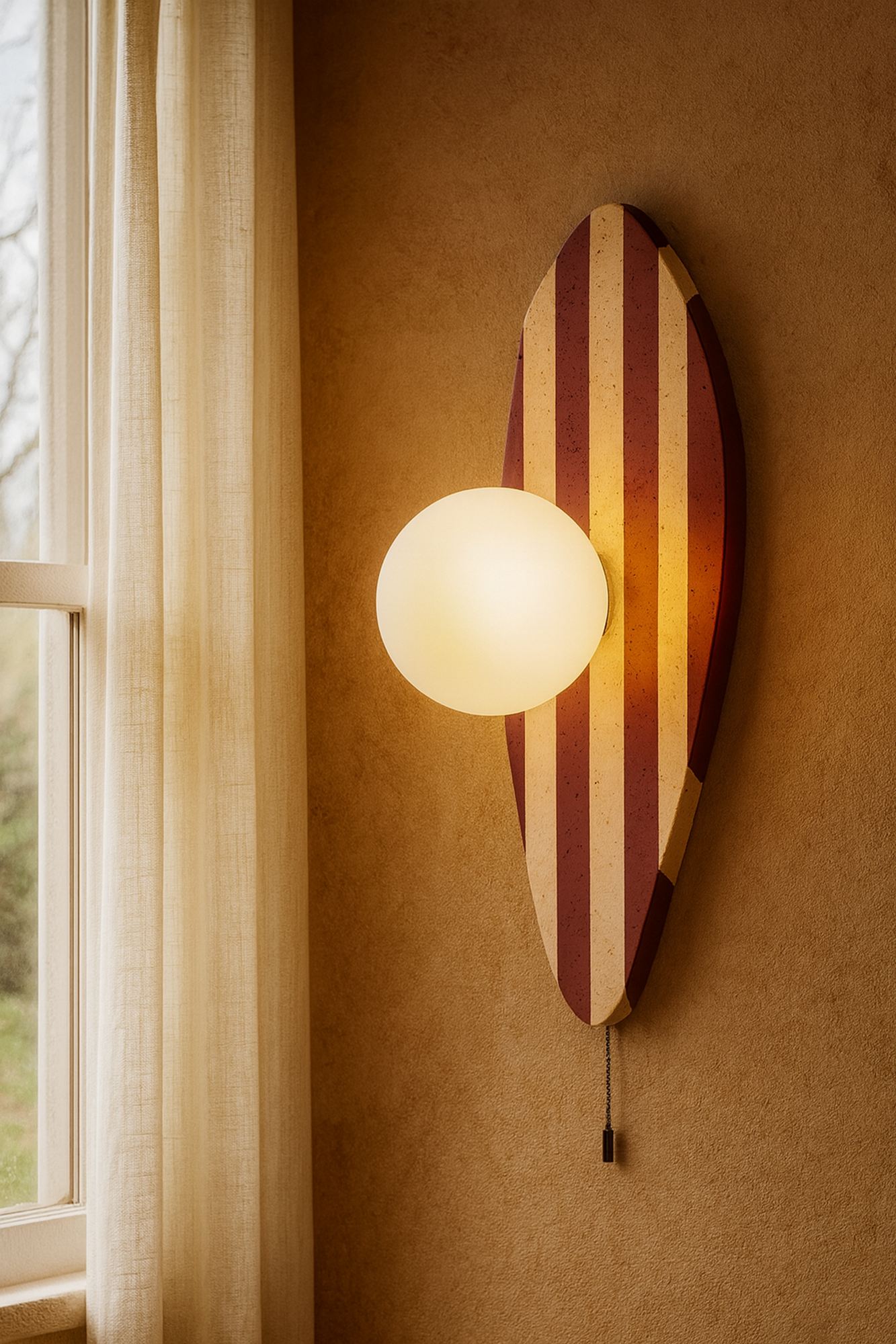 Band Wall Lamp Travertine Red