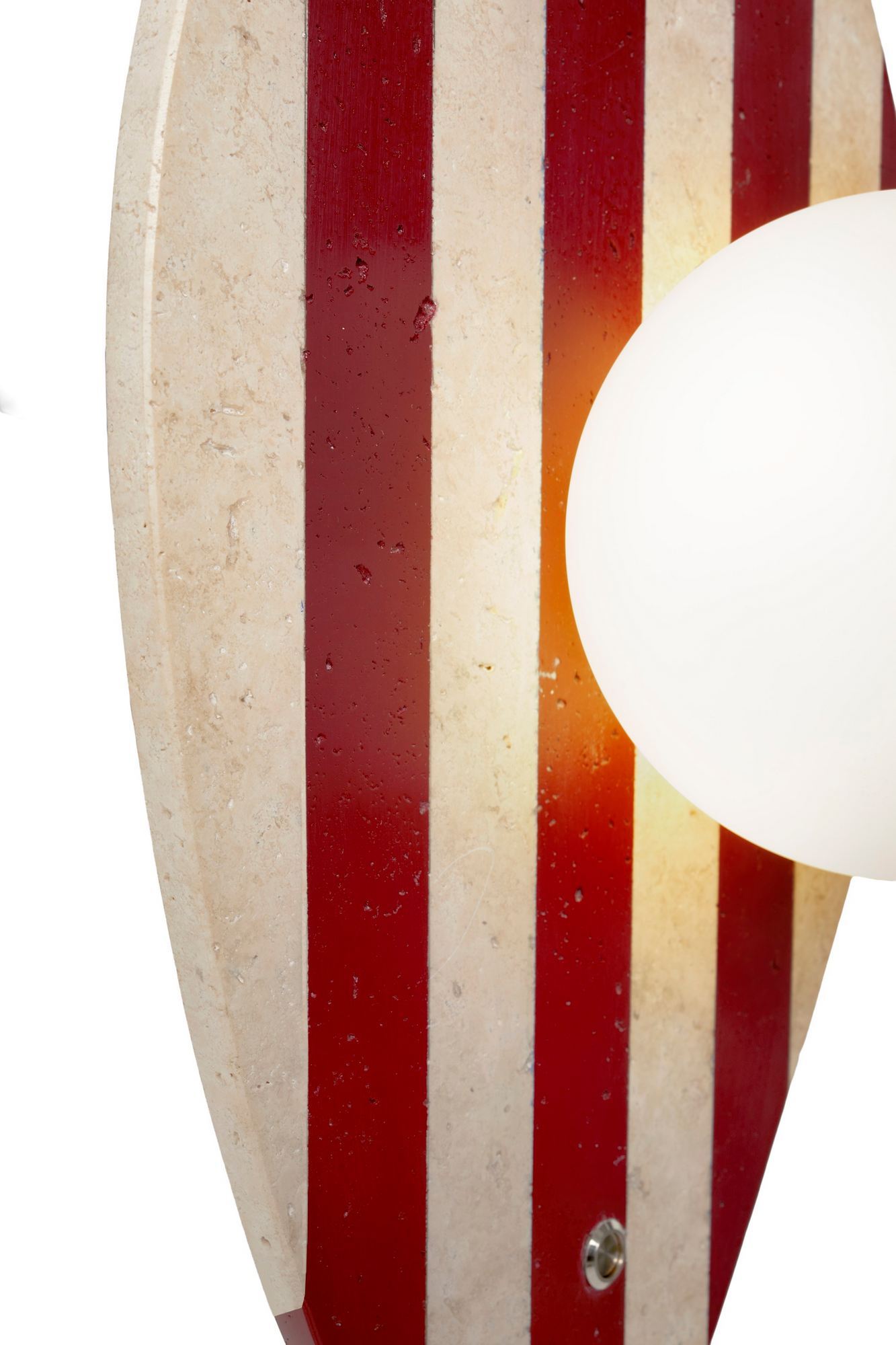Push Wall Lamp Travertine Red