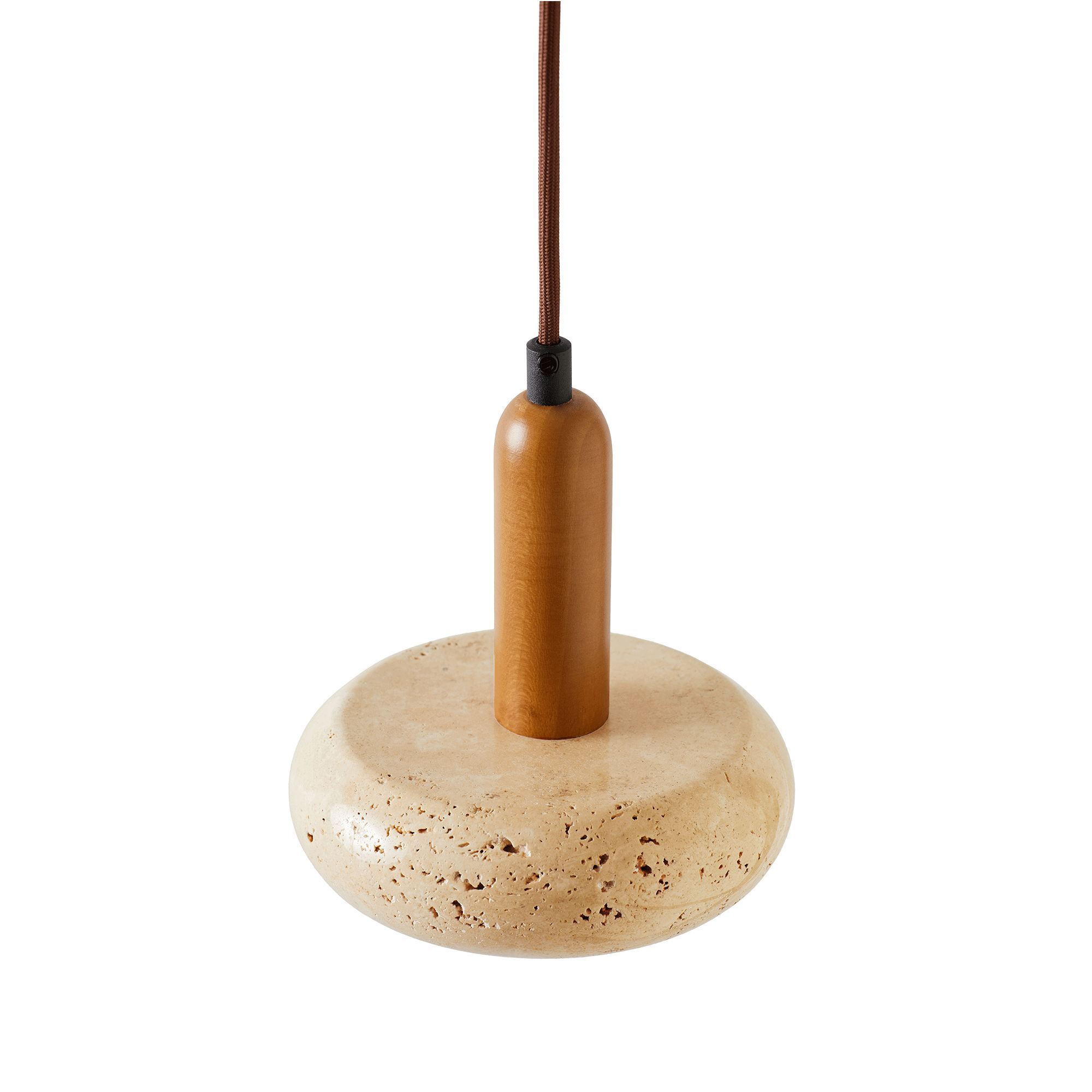 Worm Pendelleuchte Eichenholz Creme