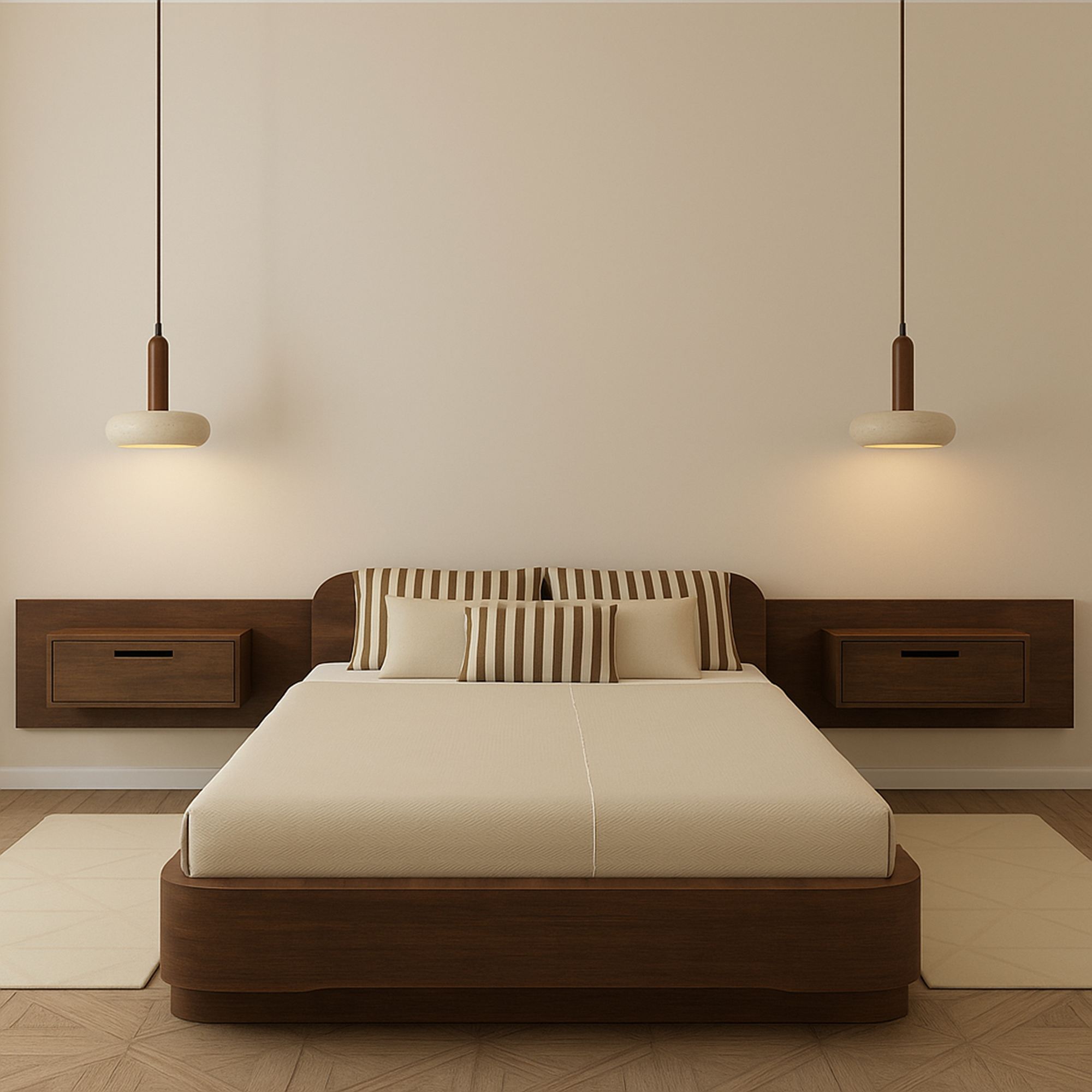 Worm Pendant Light Walnut Wood Brown