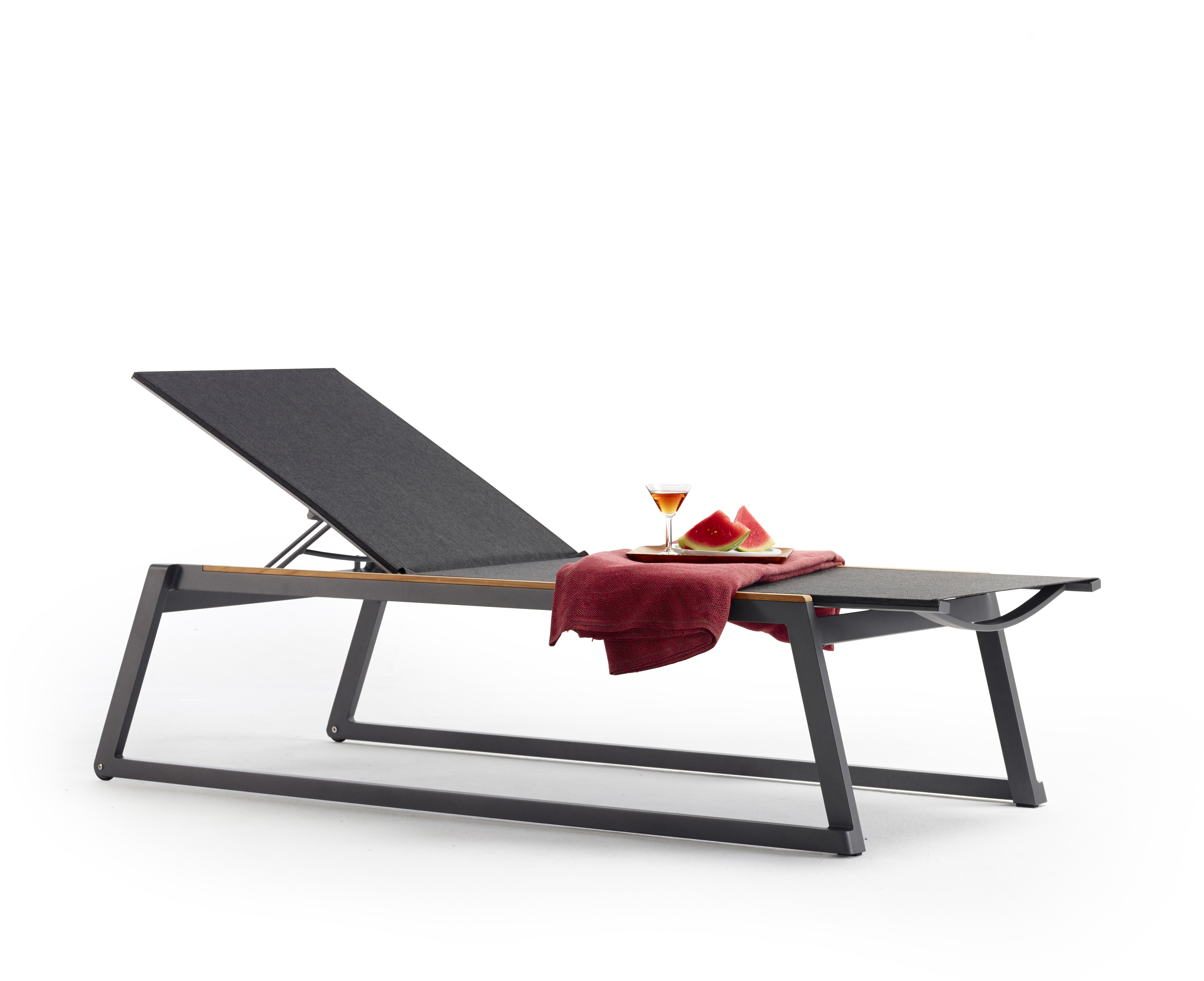 Foxx Lounger Aluminium Teak Anthracite
