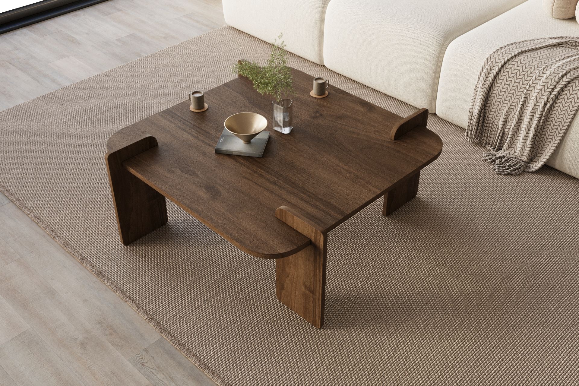 Coffee Table Walnut Brown Look