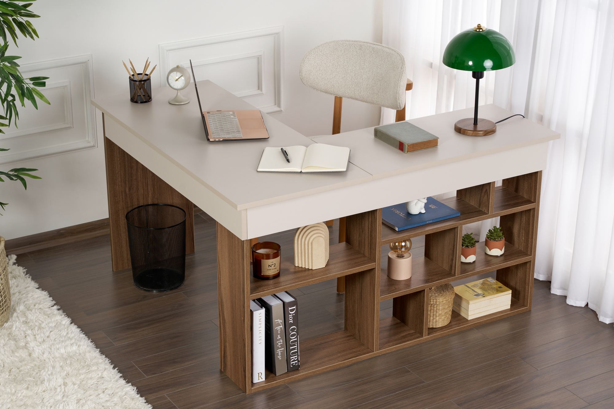 Vesper Schreibtisch Walnussbeige Optik
