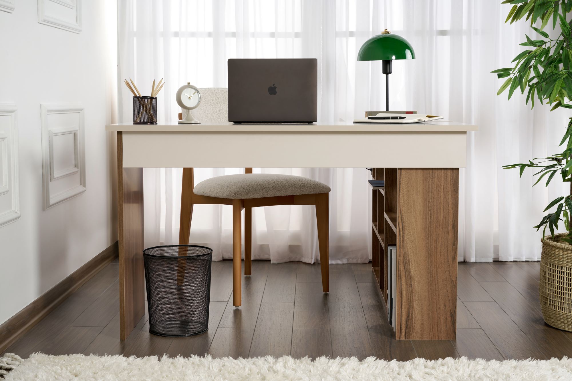 Vesper Schreibtisch Walnussbeige Optik
