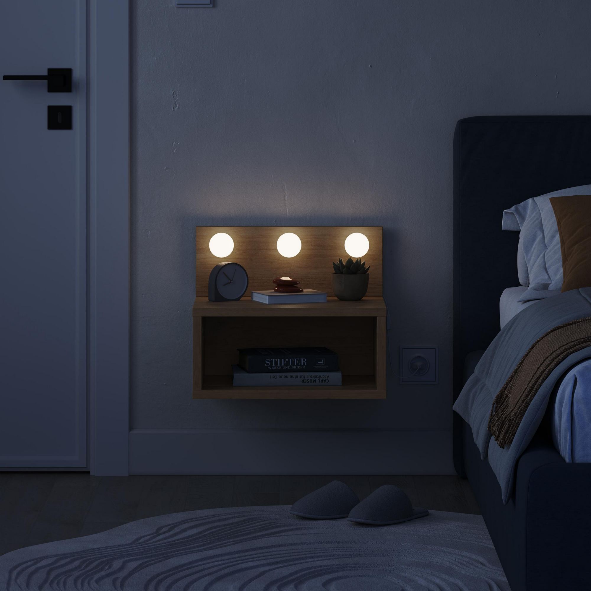 Treo Nightstand Oak Brown Look