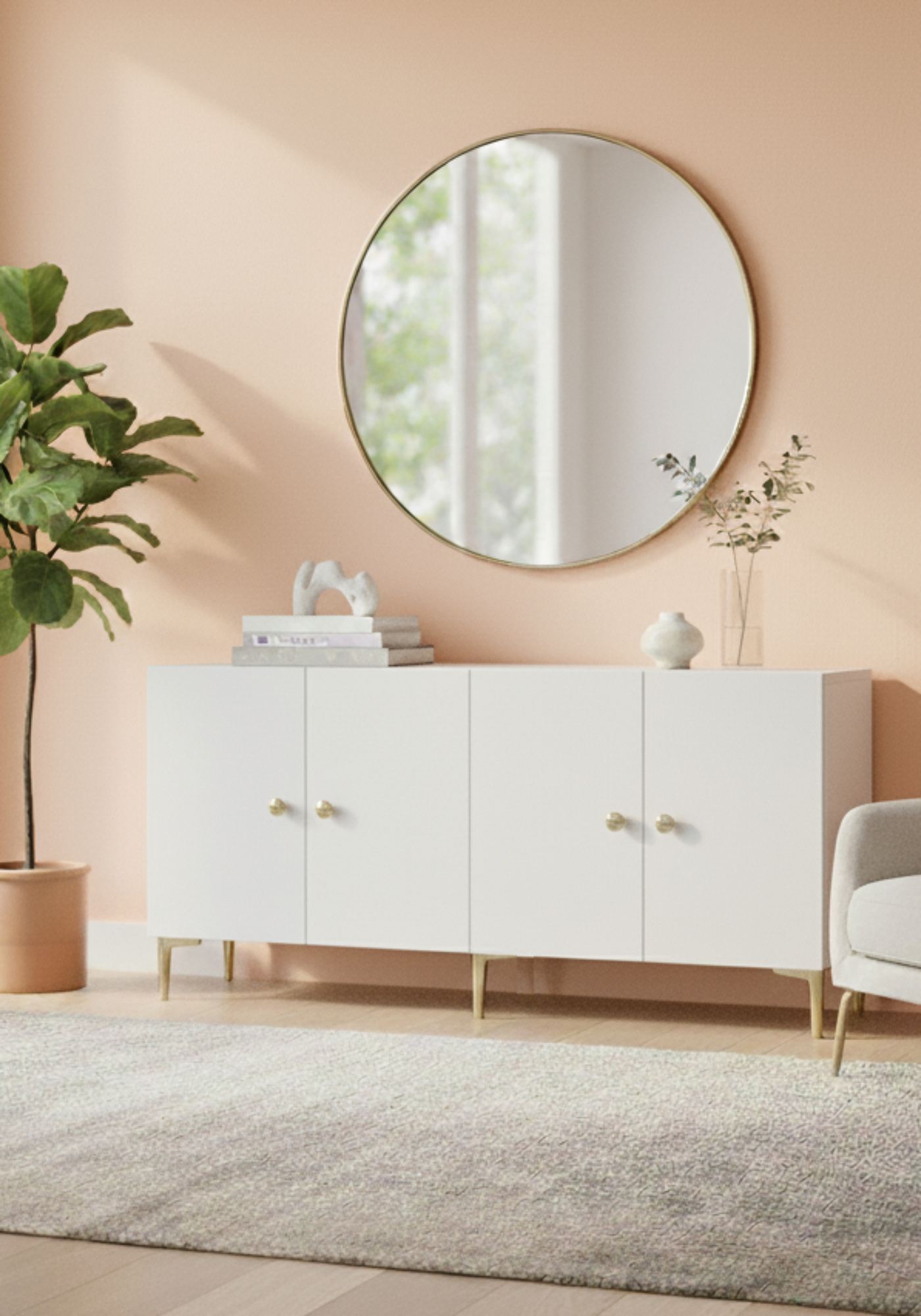 Simple 150 Sideboard White Gold