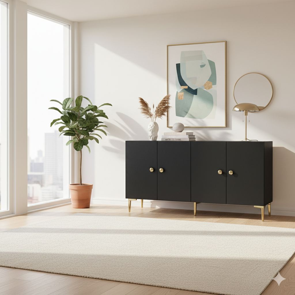 Simple 150 Sideboard Anthracite Gold
