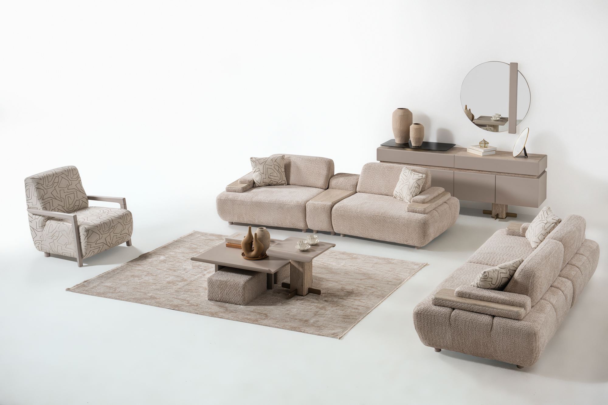Toscana Sofa 2-Sitzer Beige