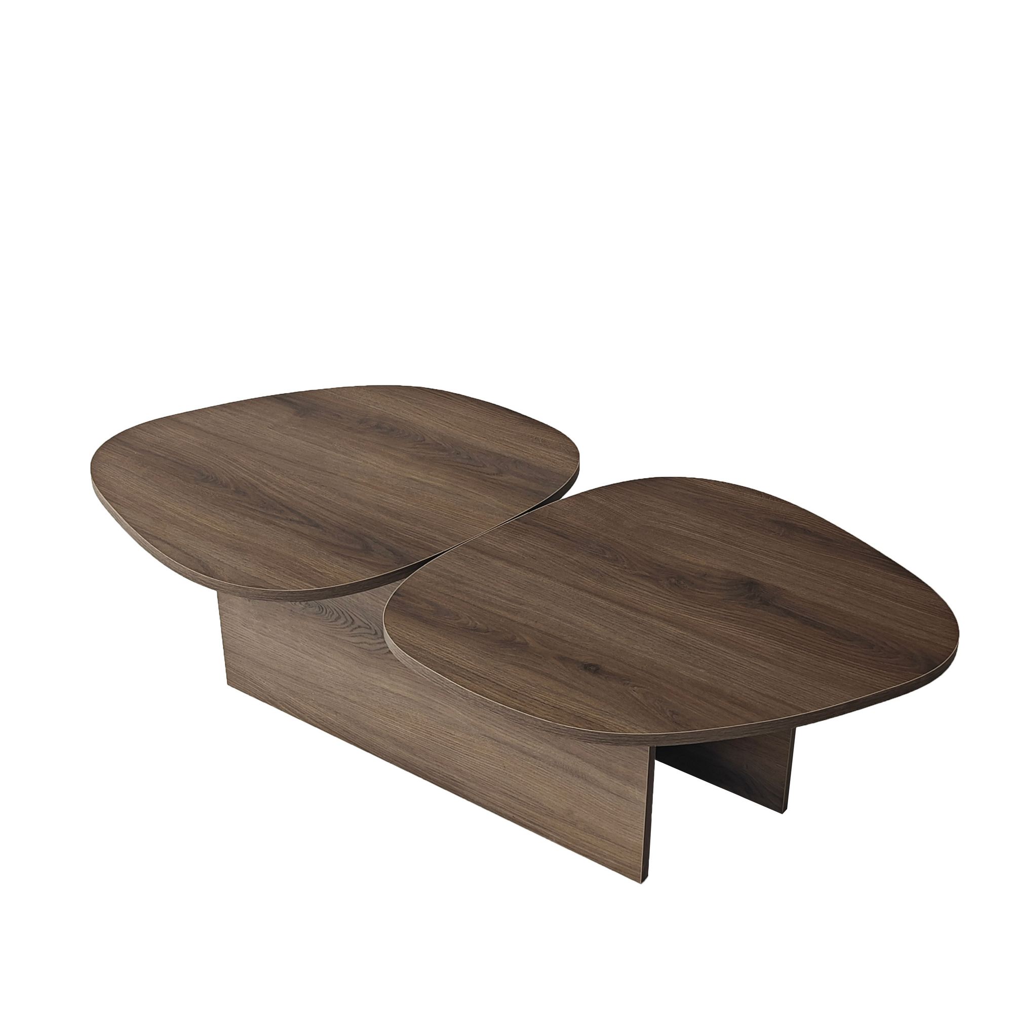 Stones Tavolino da salotto effetto noce marrone