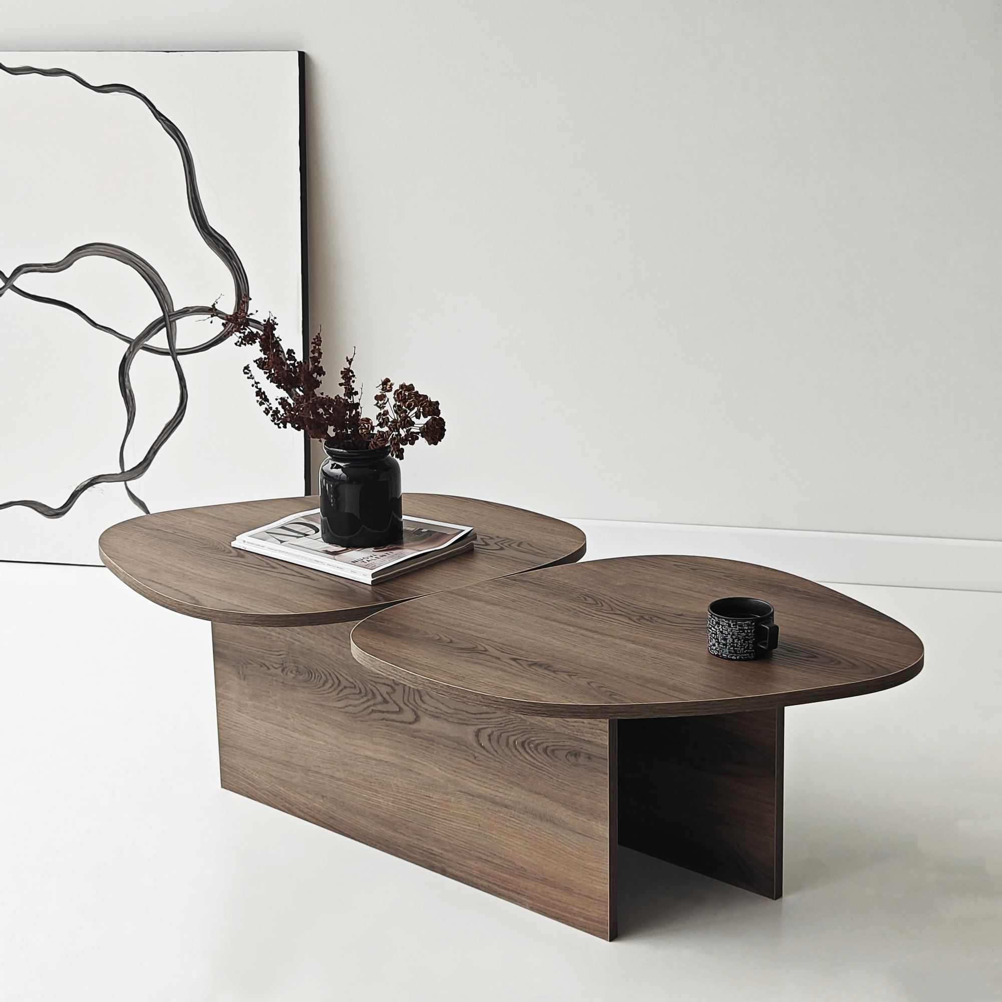 Stones Coffee Table Walnut Brown Look