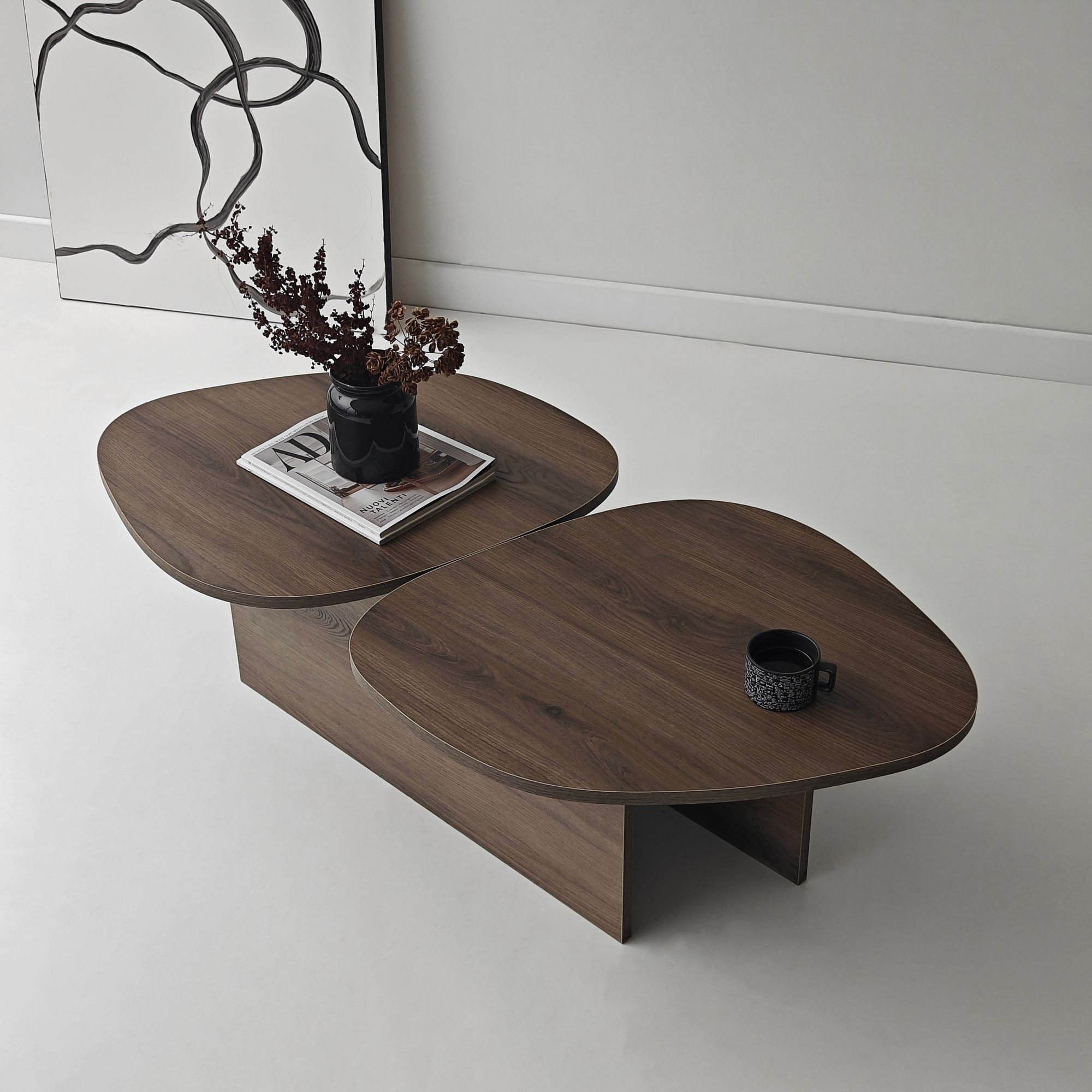 Stones Coffee Table Walnut Brown Look