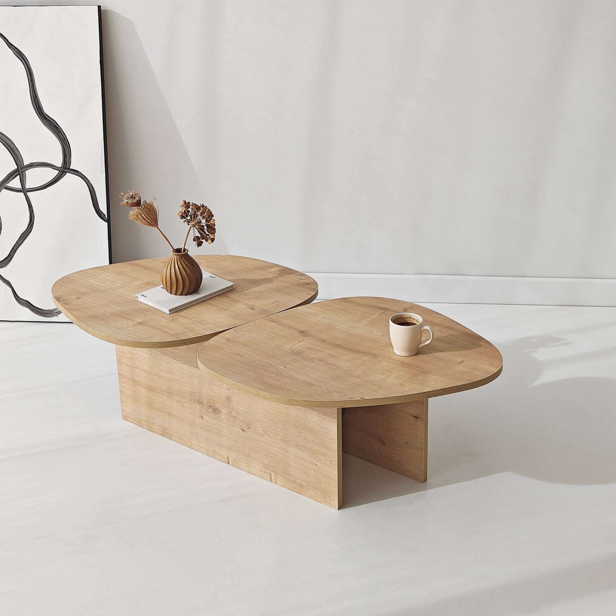 Stones Coffee Table Natural Oak Look