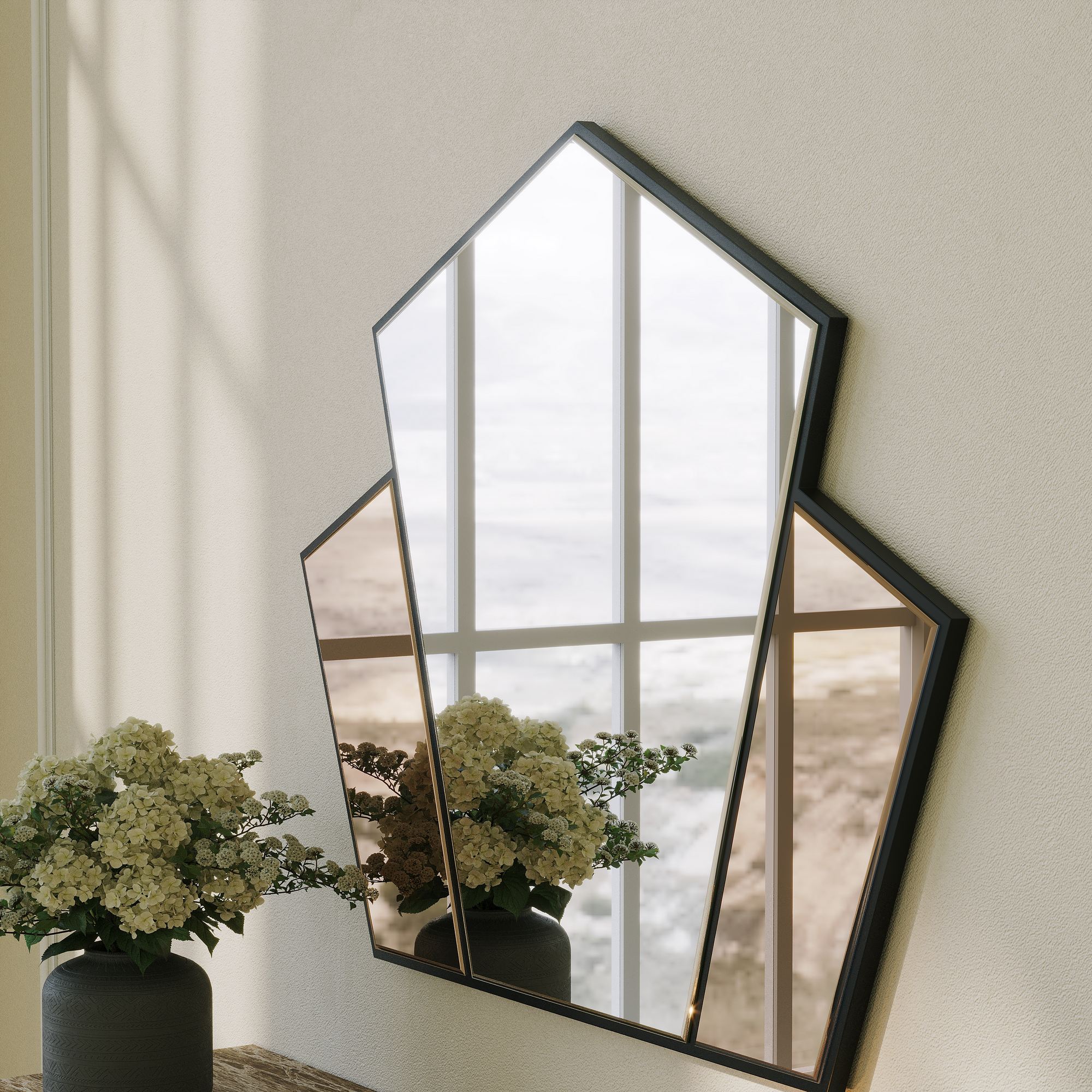 Selfish Spiegel Glas Schwarz