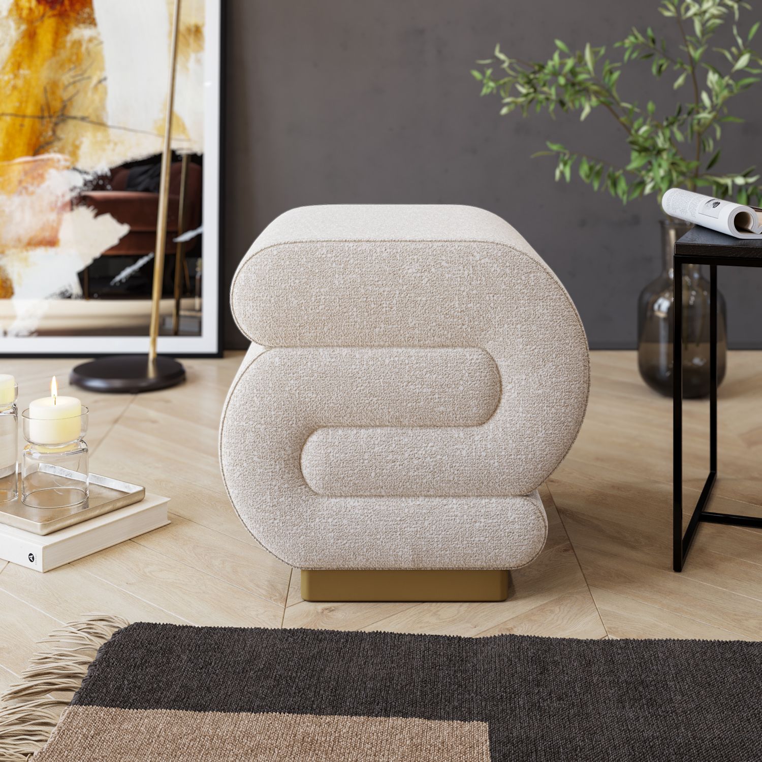Sally Pouffe Cream