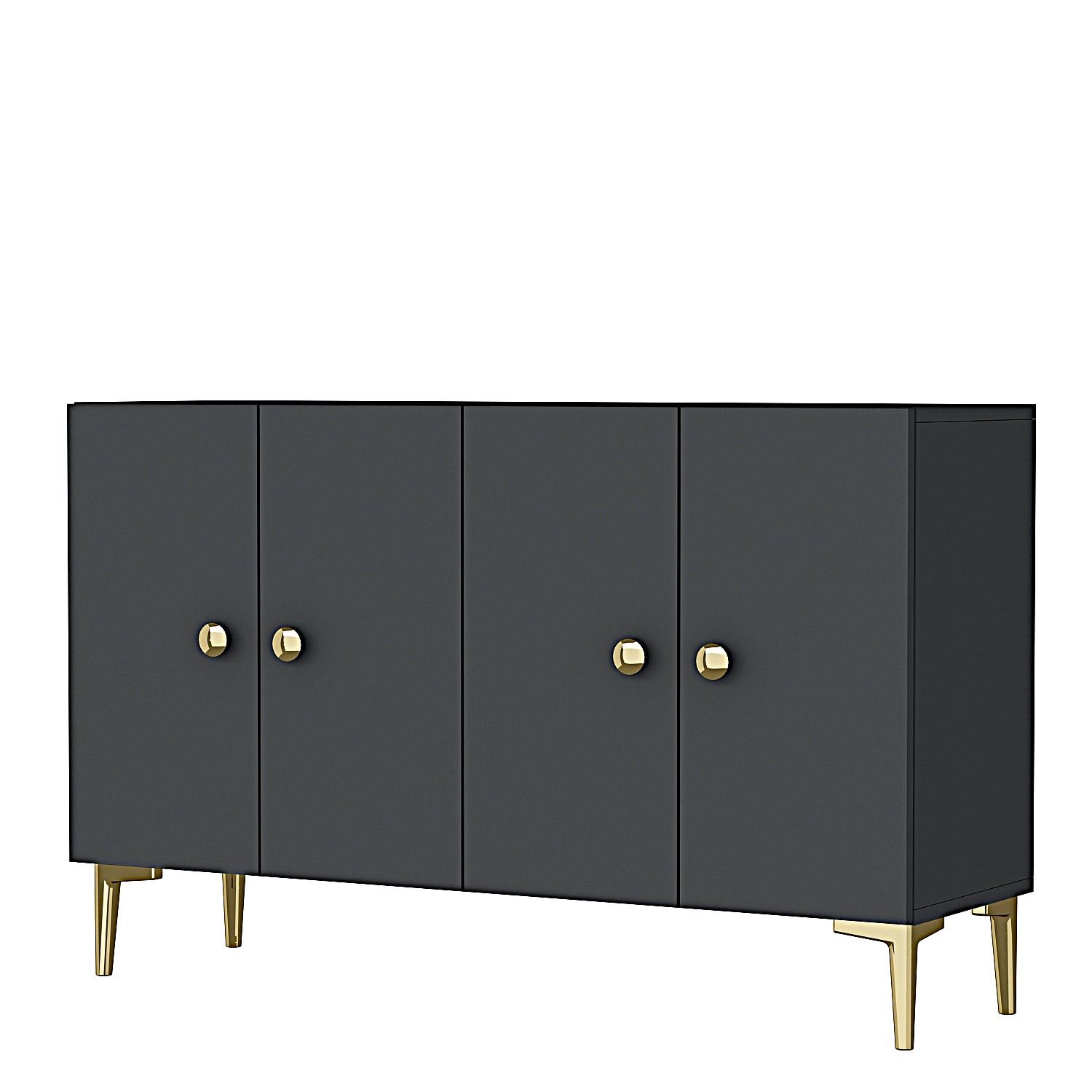 Simple 120 Sideboard Anthrazit Gold