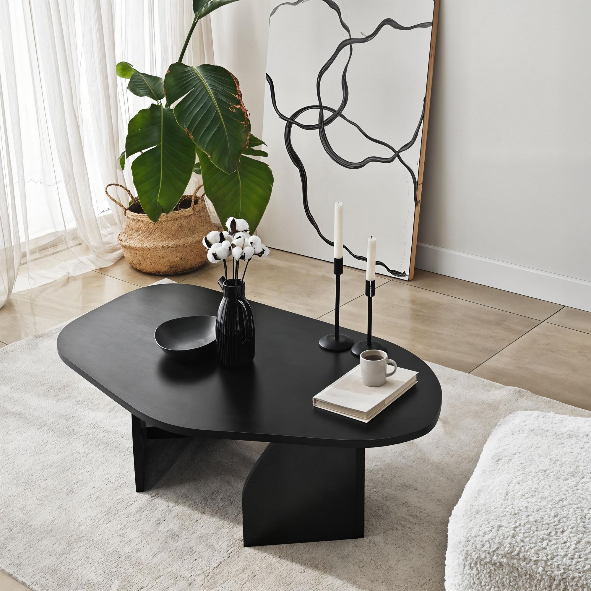 Rock Coffee Table Black