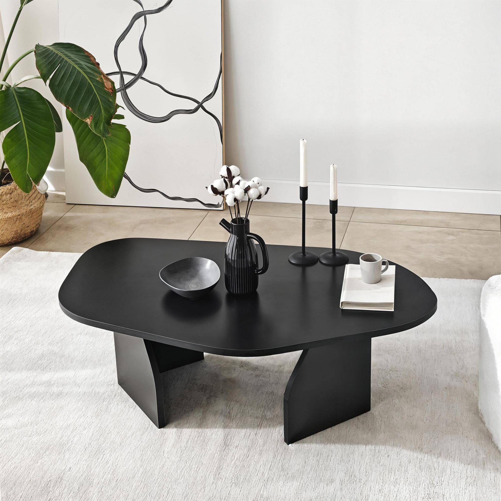 Rock Coffee Table Black
