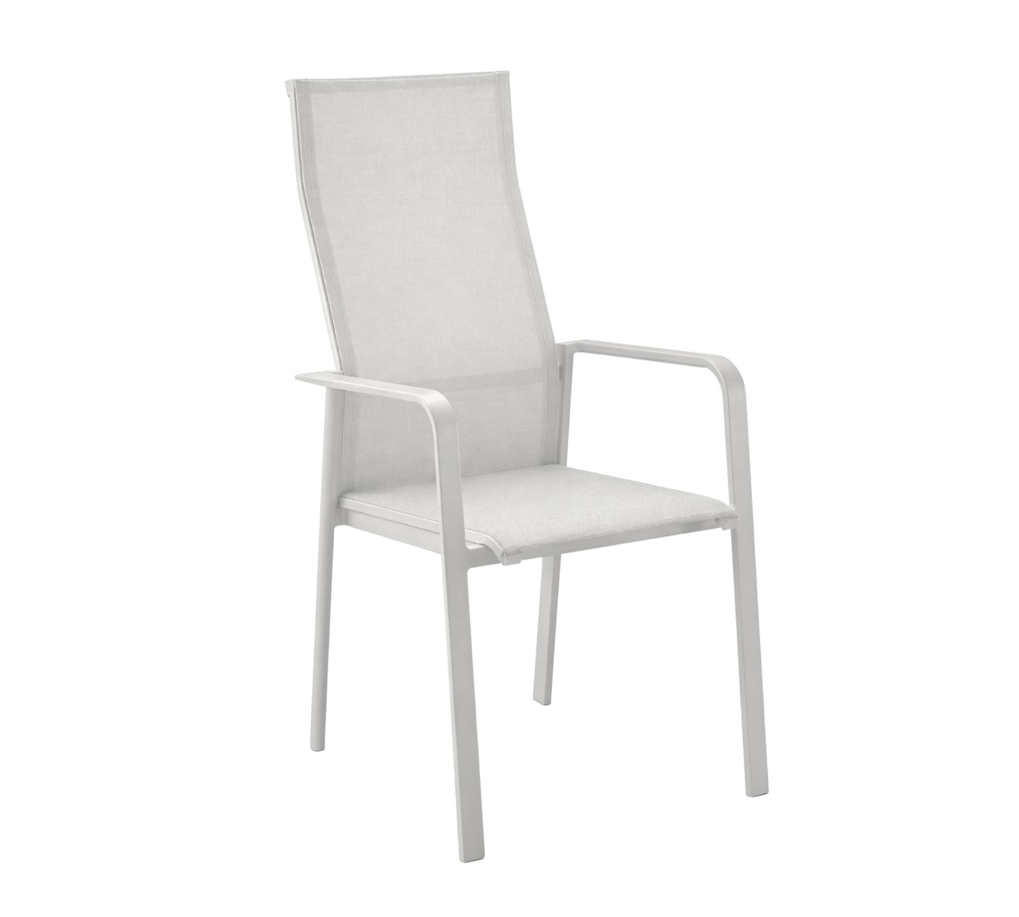 Breeze Stapelsessel hohe Rückenlehne Aluminium Softex Weiß