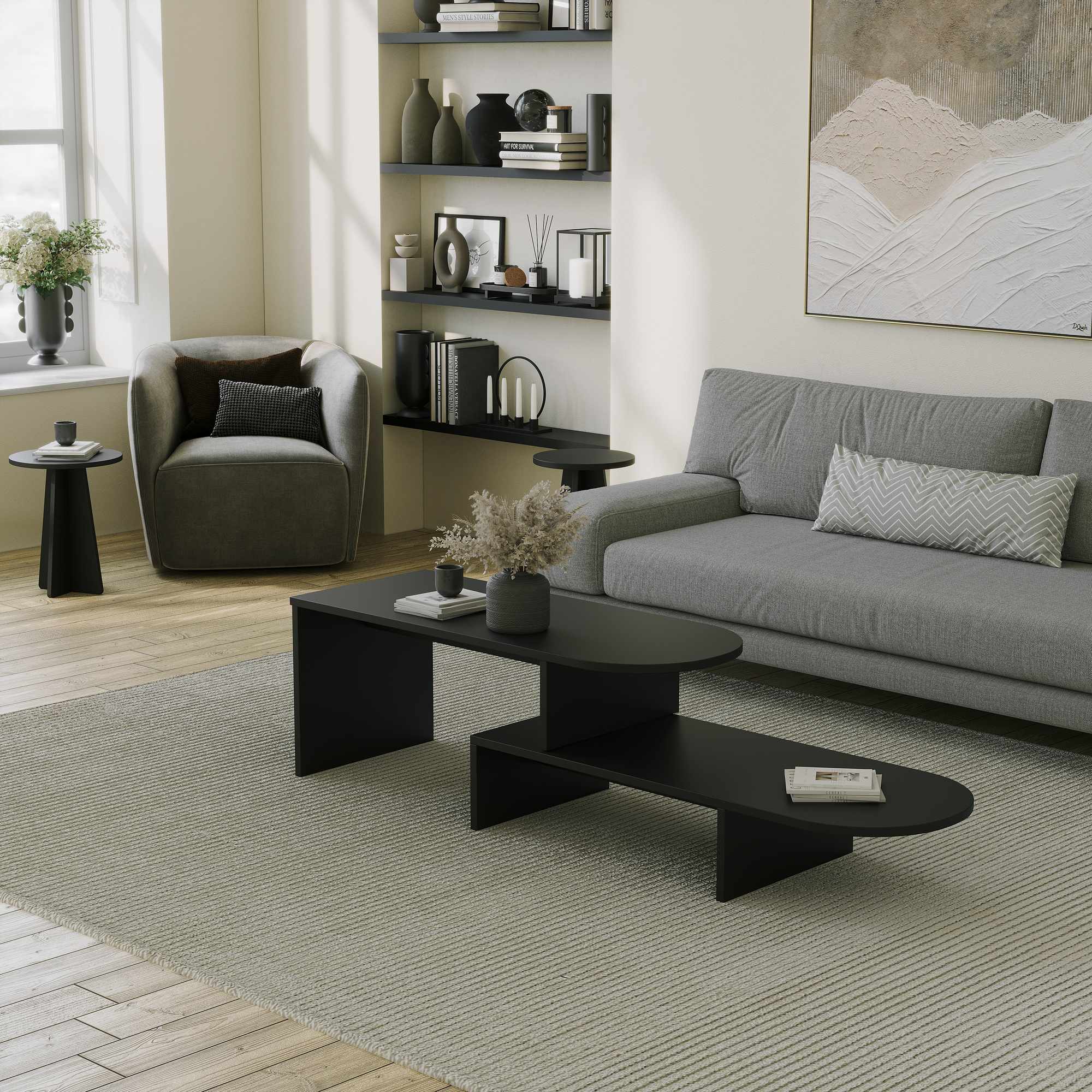 Puzzle Couchtisch Schwarz