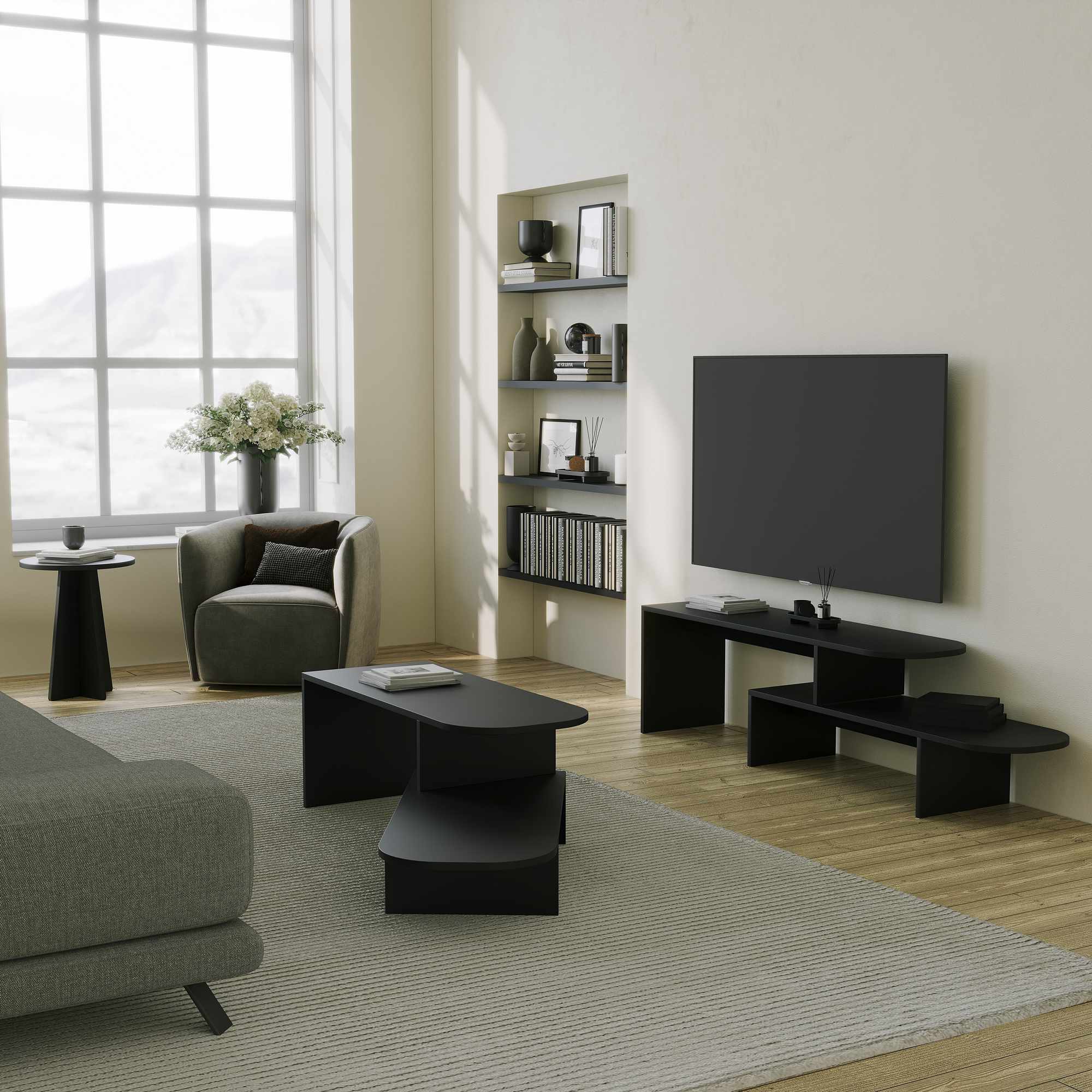 Puzzle Couchtisch Schwarz