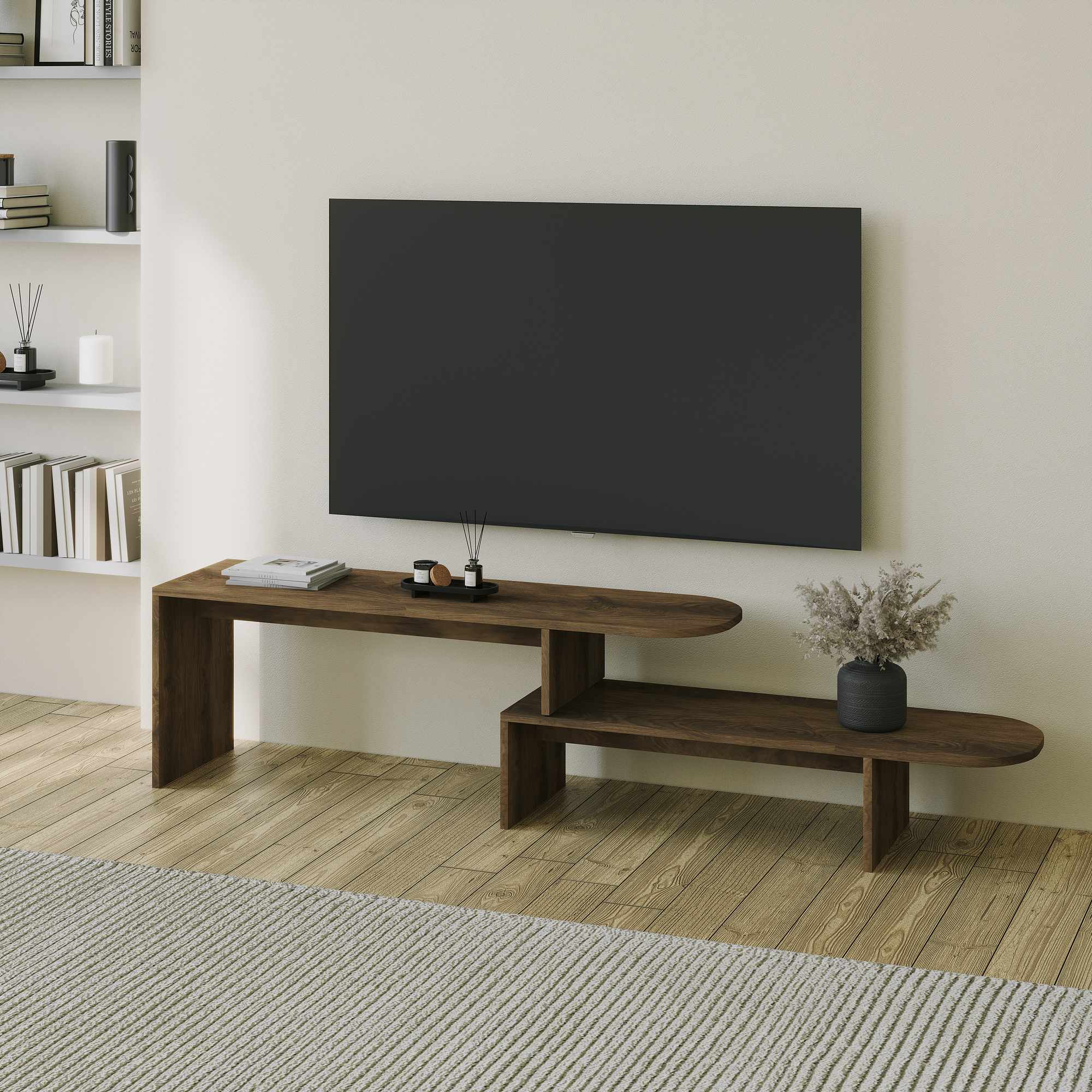 Puzzle Lowboard Walnuss-Optik Braun