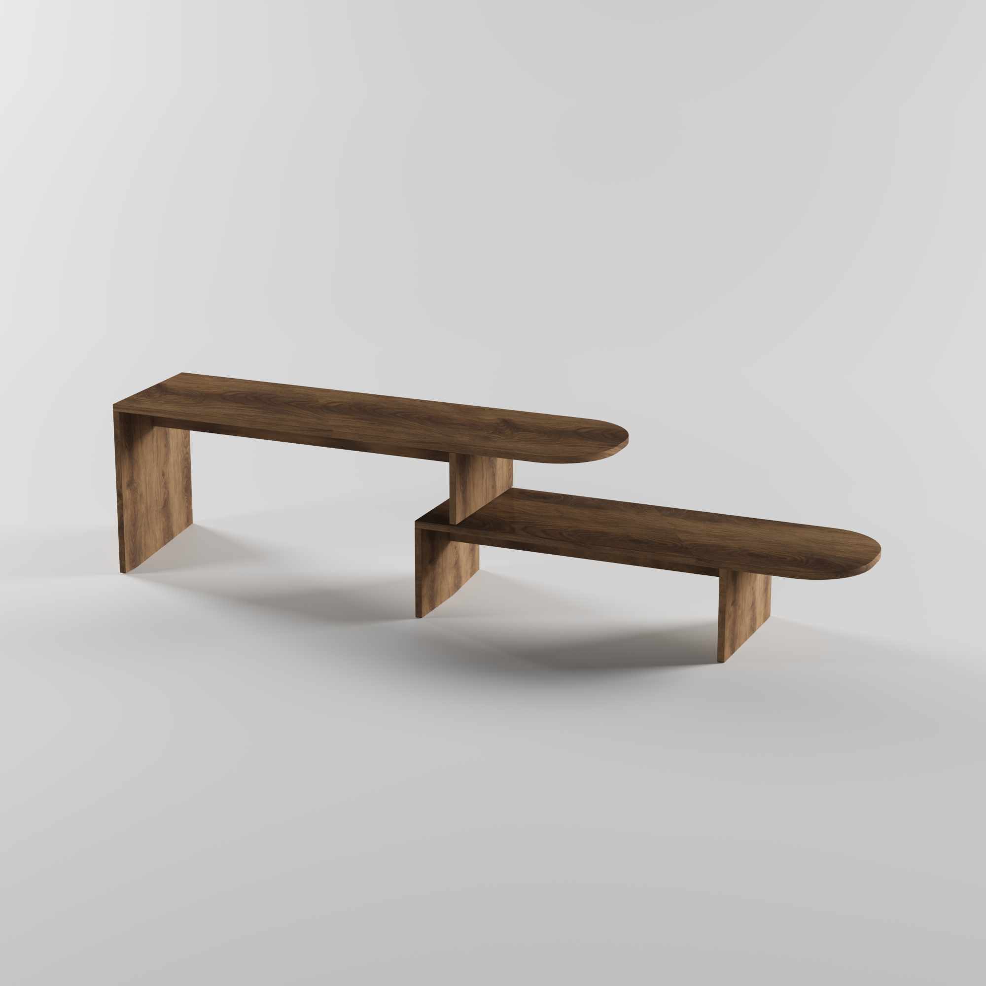 Puzzle Lowboard Walnut Look Brown