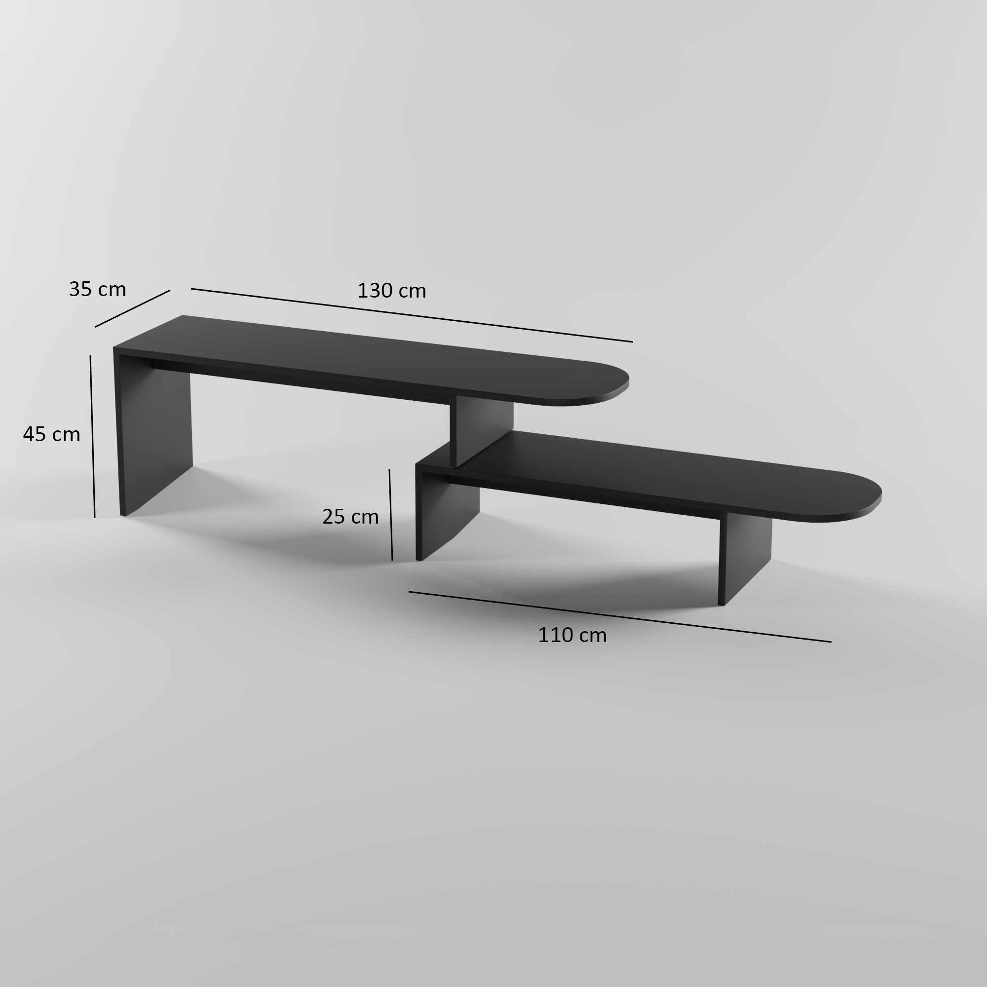Puzzle Lowboard Black