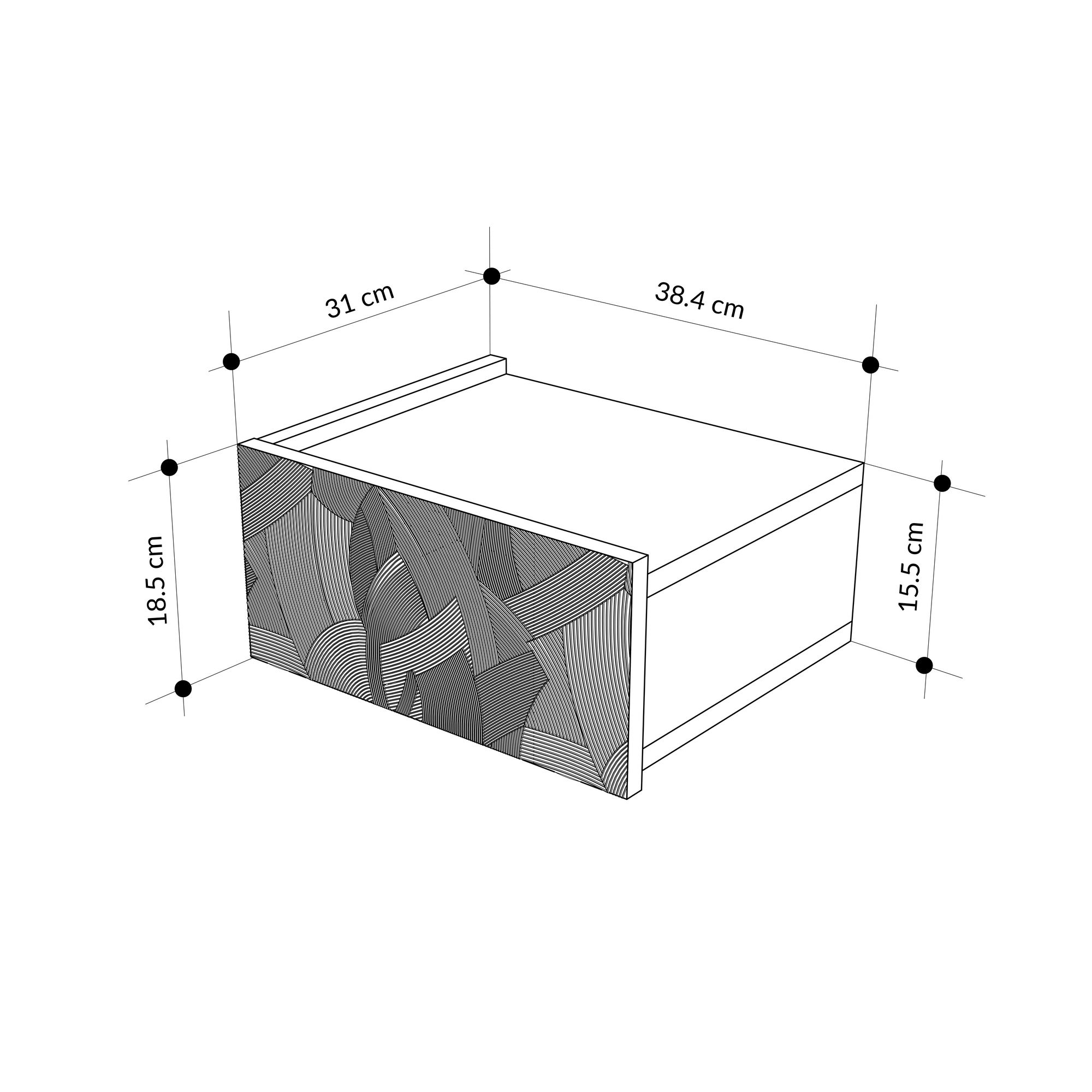 Onda Nightstand White Brown