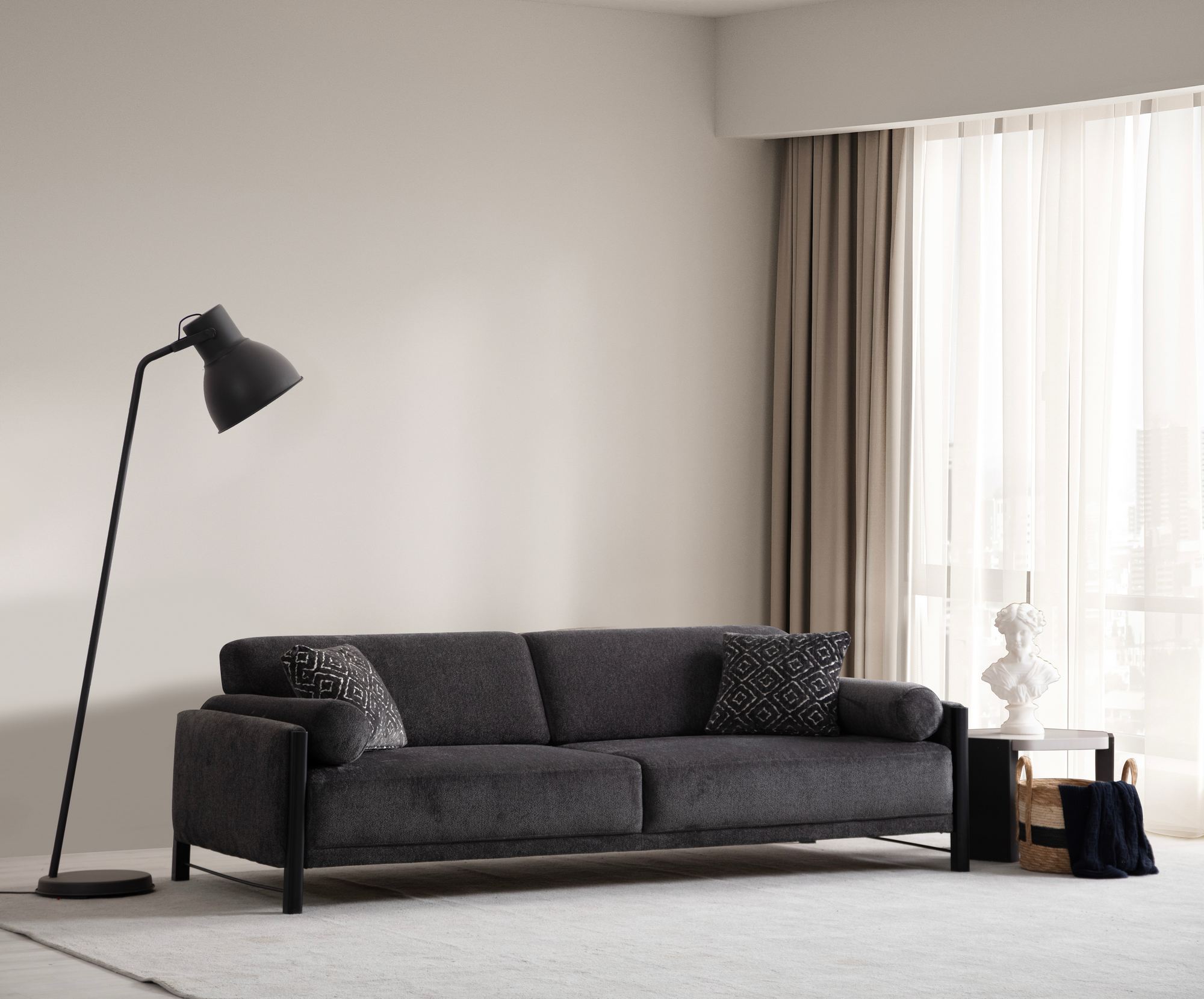 Nora Sofa 2-Sitzer Grau