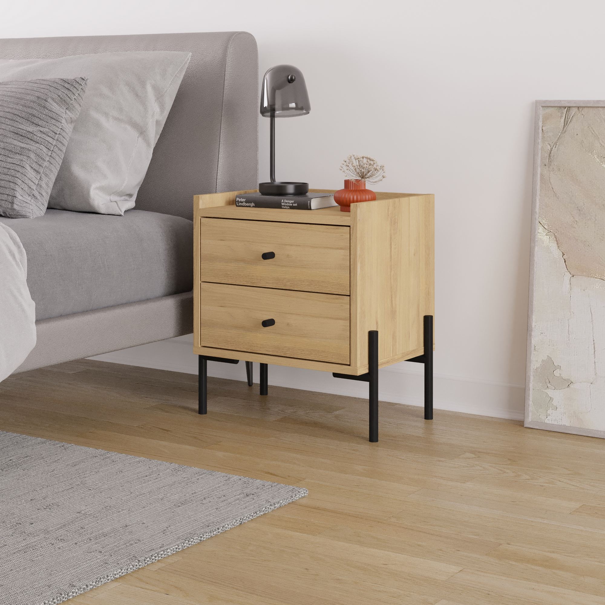 Malta Nightstand Oak Brown Look