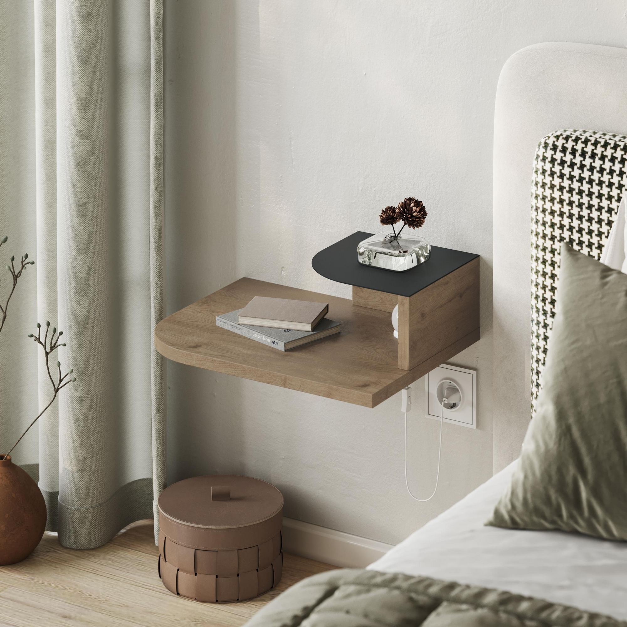 Luno Nightstand Oak Look Brown