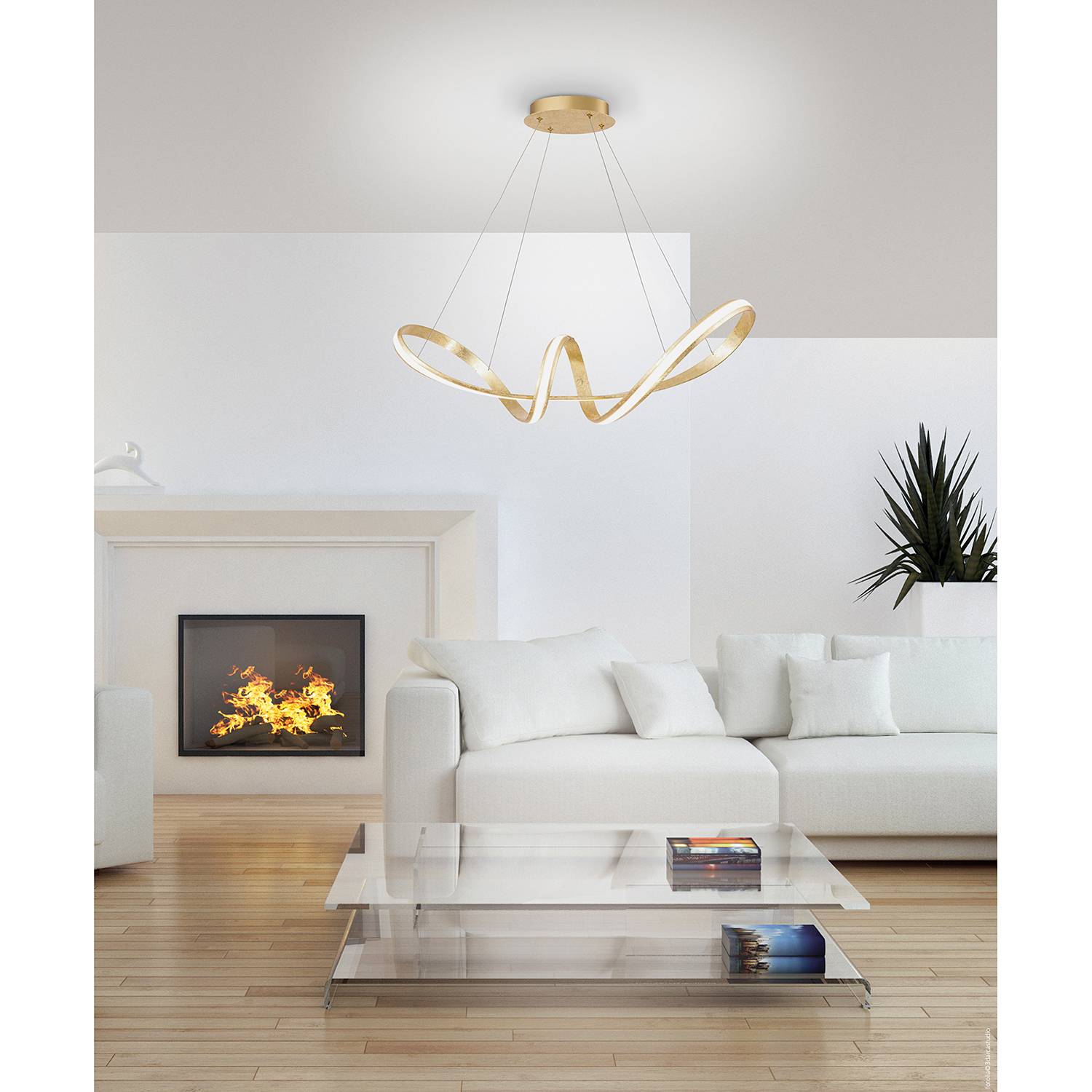 1-Flammig Melinda II LED-Pendelleuchte  Aluminium Acrylglas