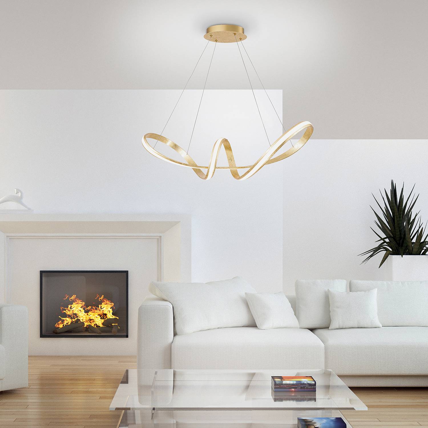 1-Flammig Melinda II LED-Pendelleuchte  Aluminium Acrylglas