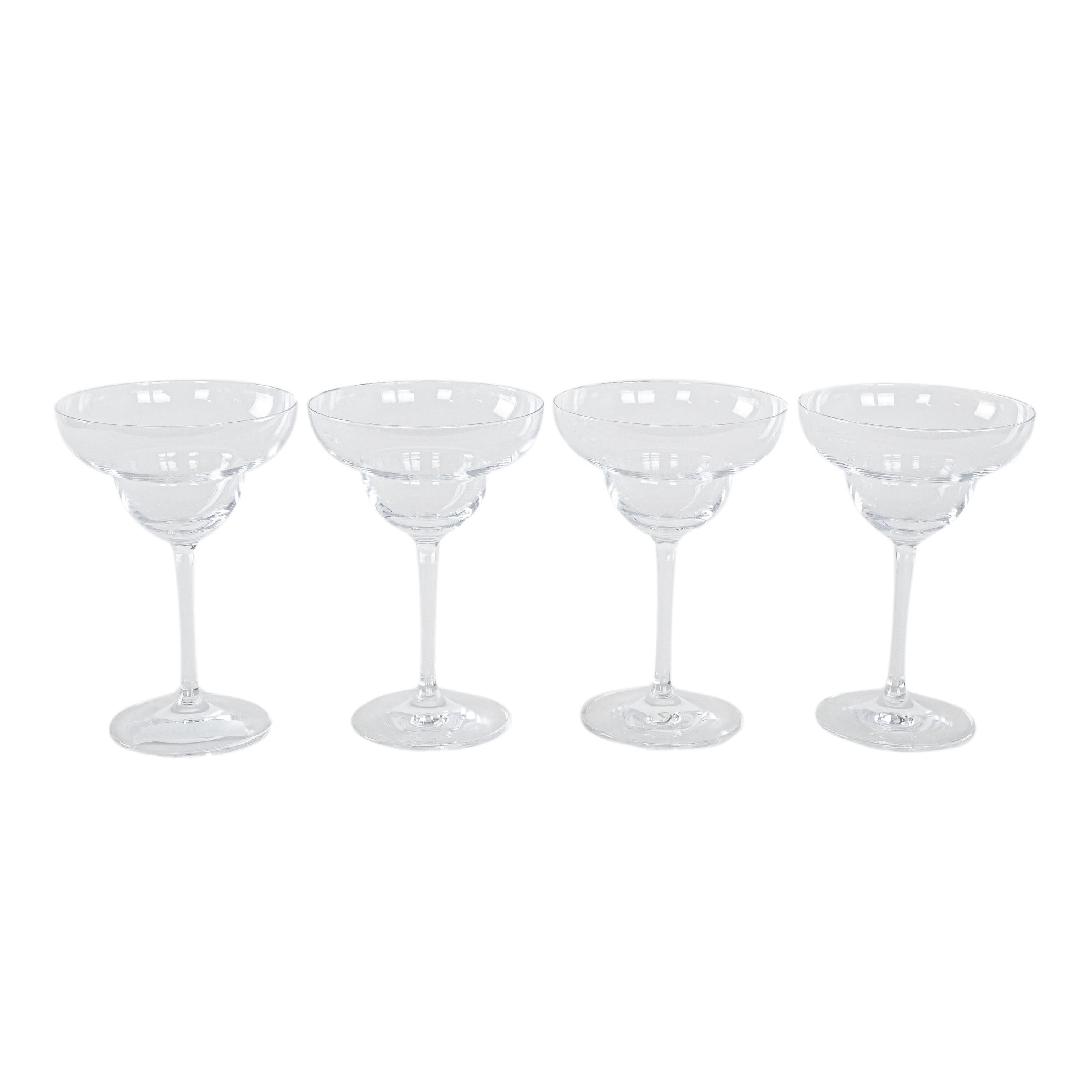 4x Margarita glasses Transparent