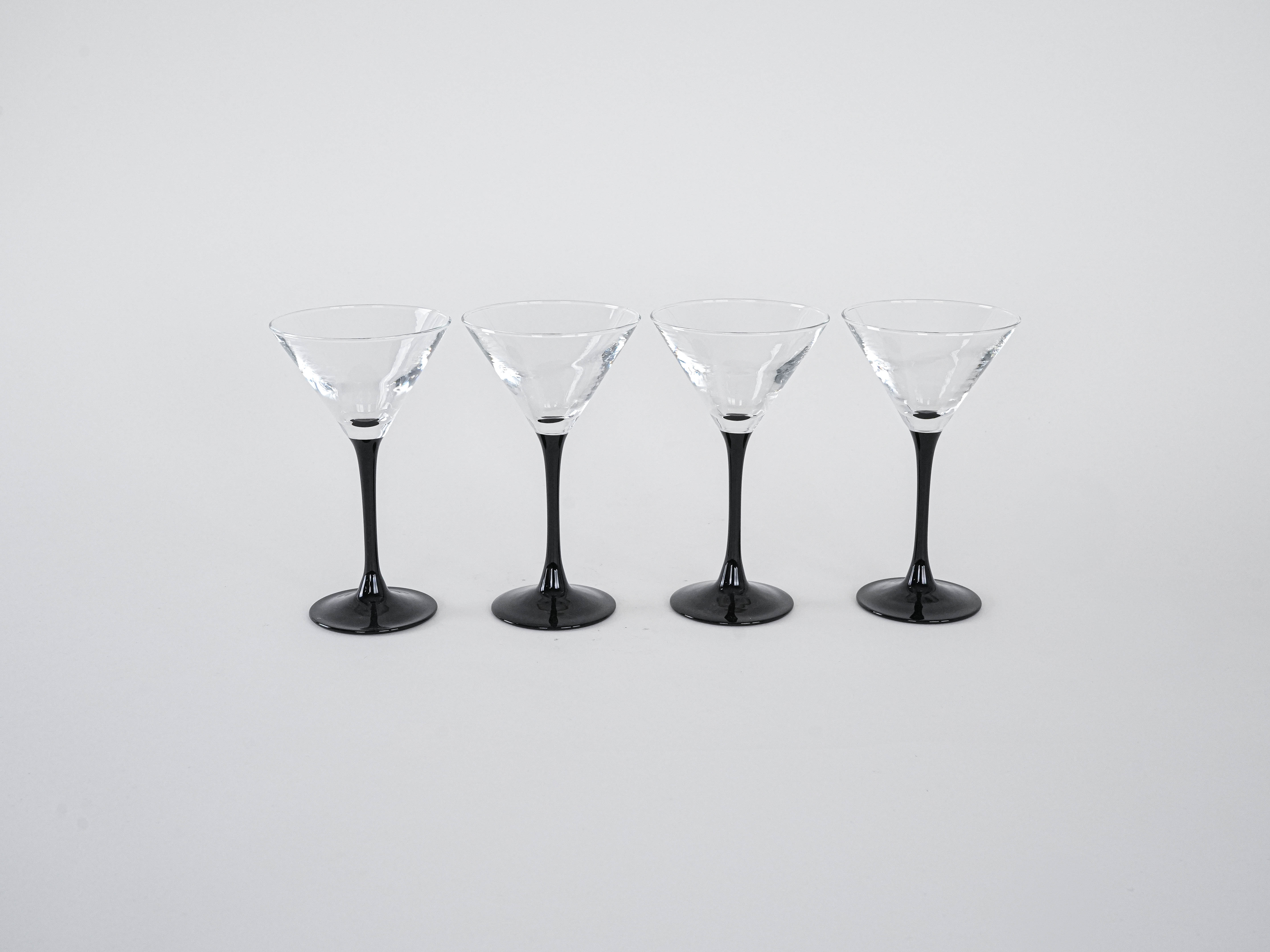 4x Martinigläser Schwarz