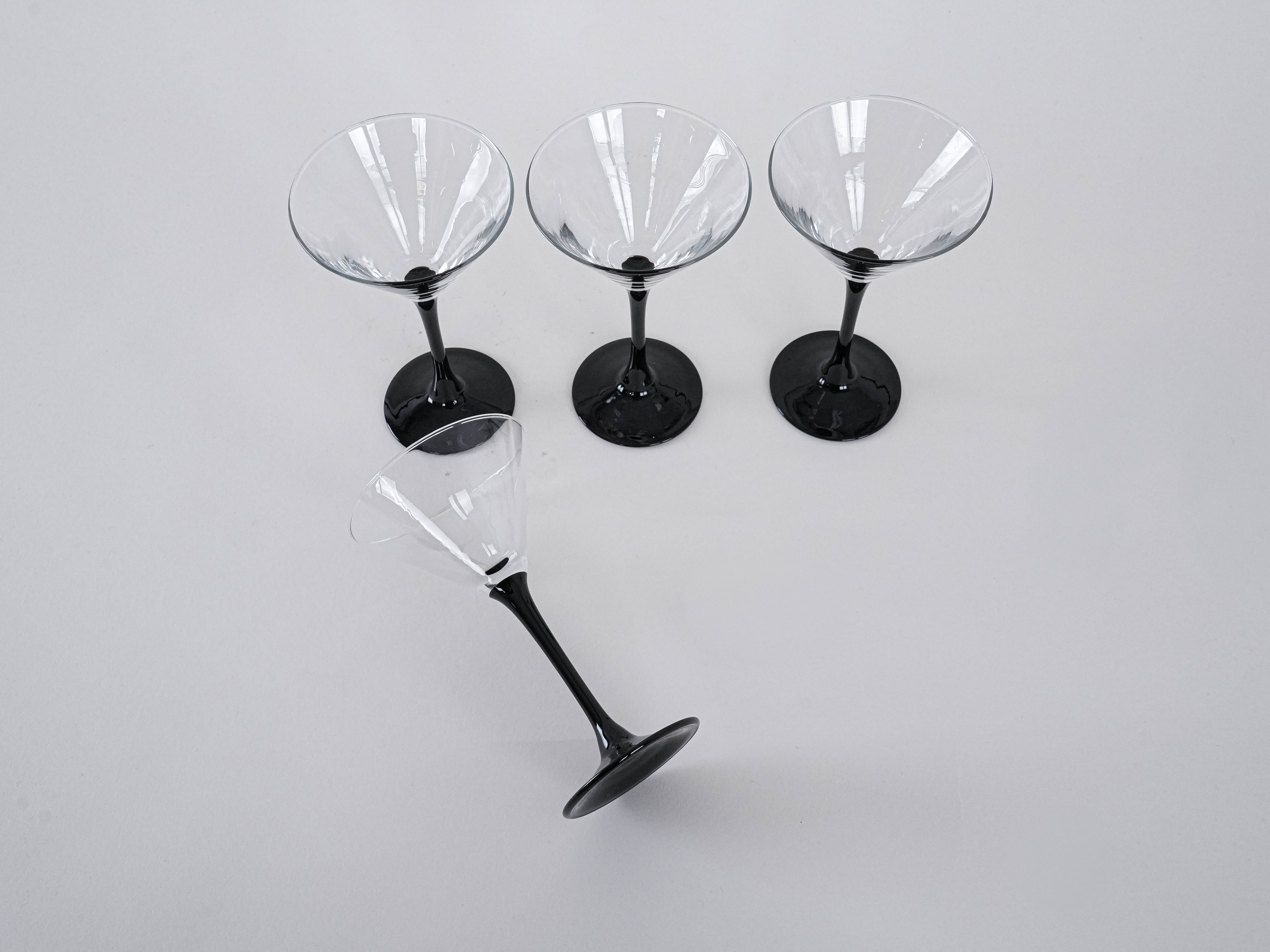 4x Martinigläser Schwarz