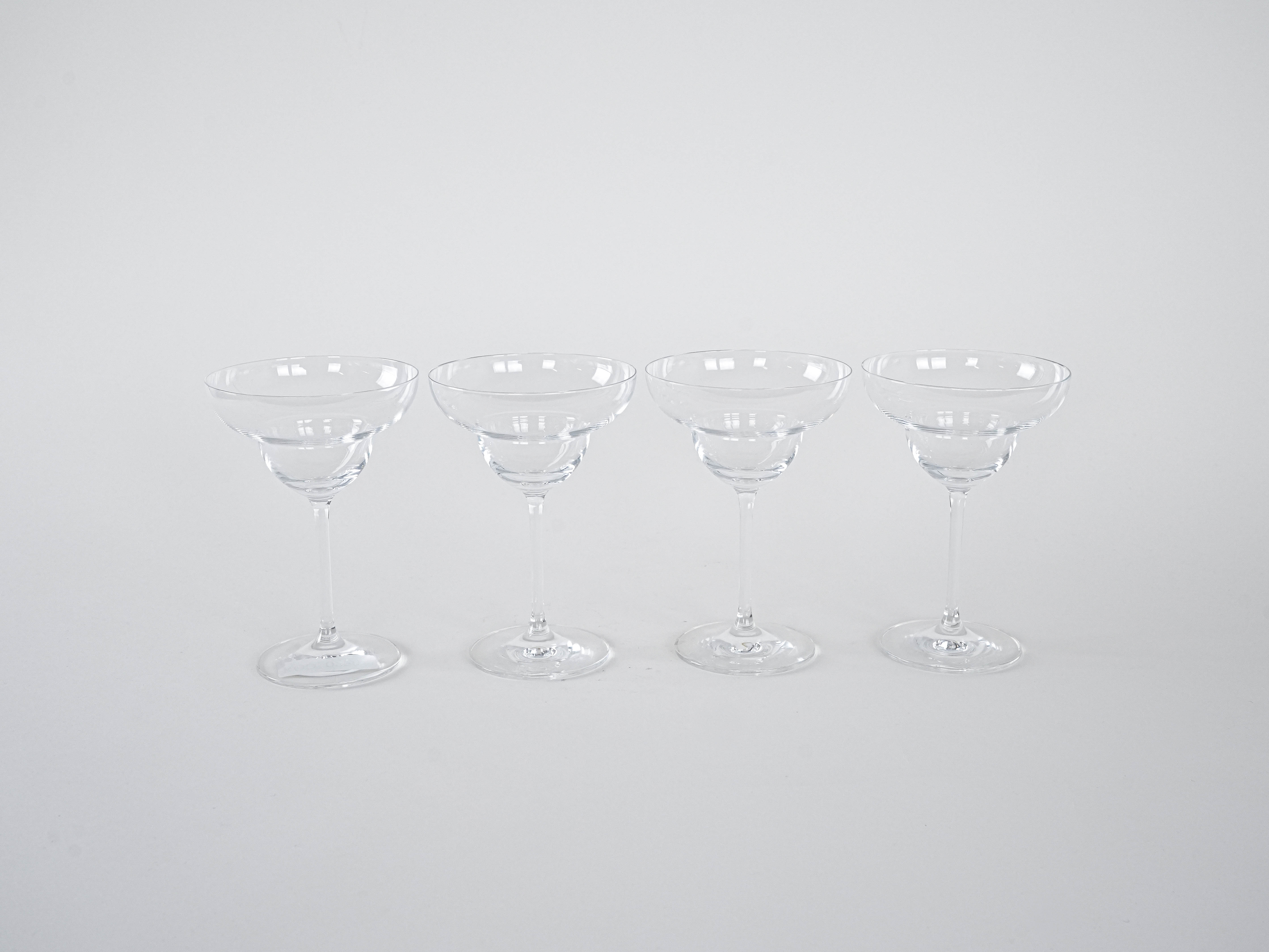 4x Margarita glasses Transparent