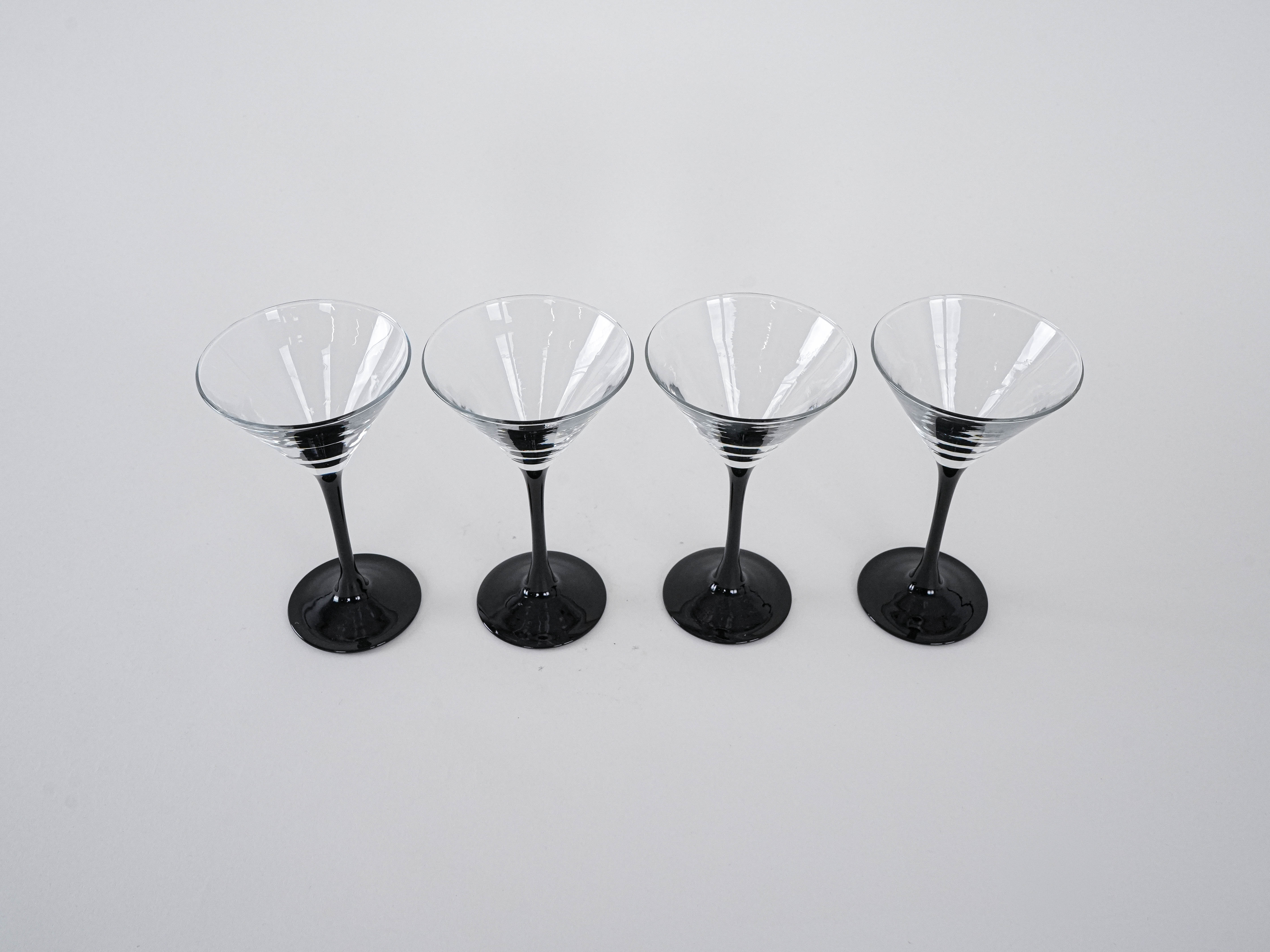4x Martinigläser Schwarz