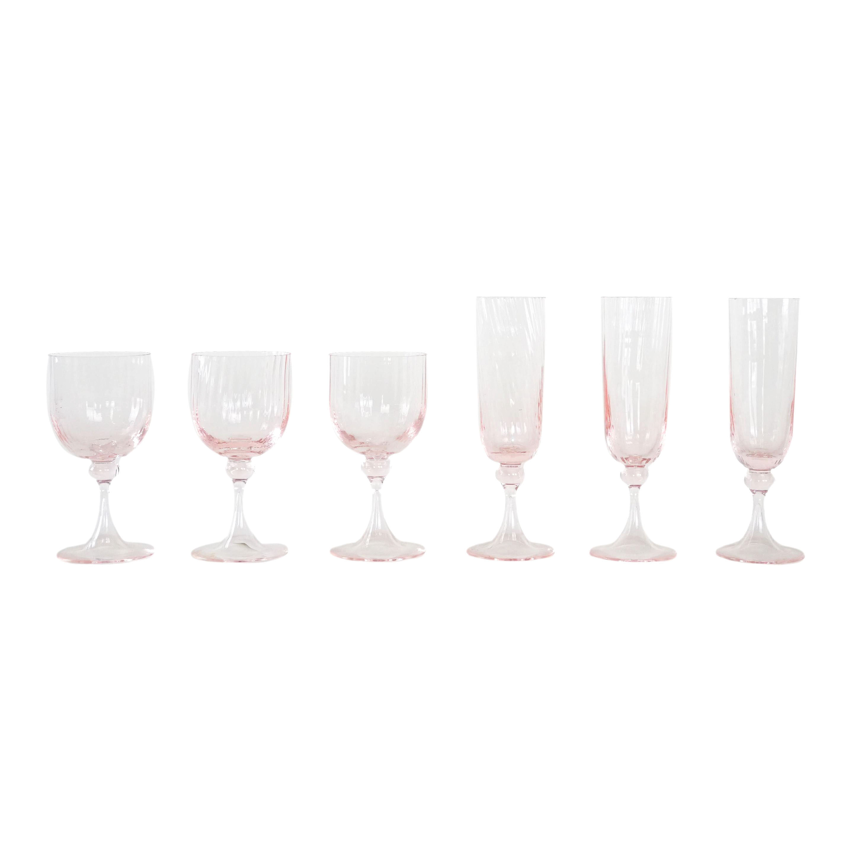Glass Set Pink 1970s