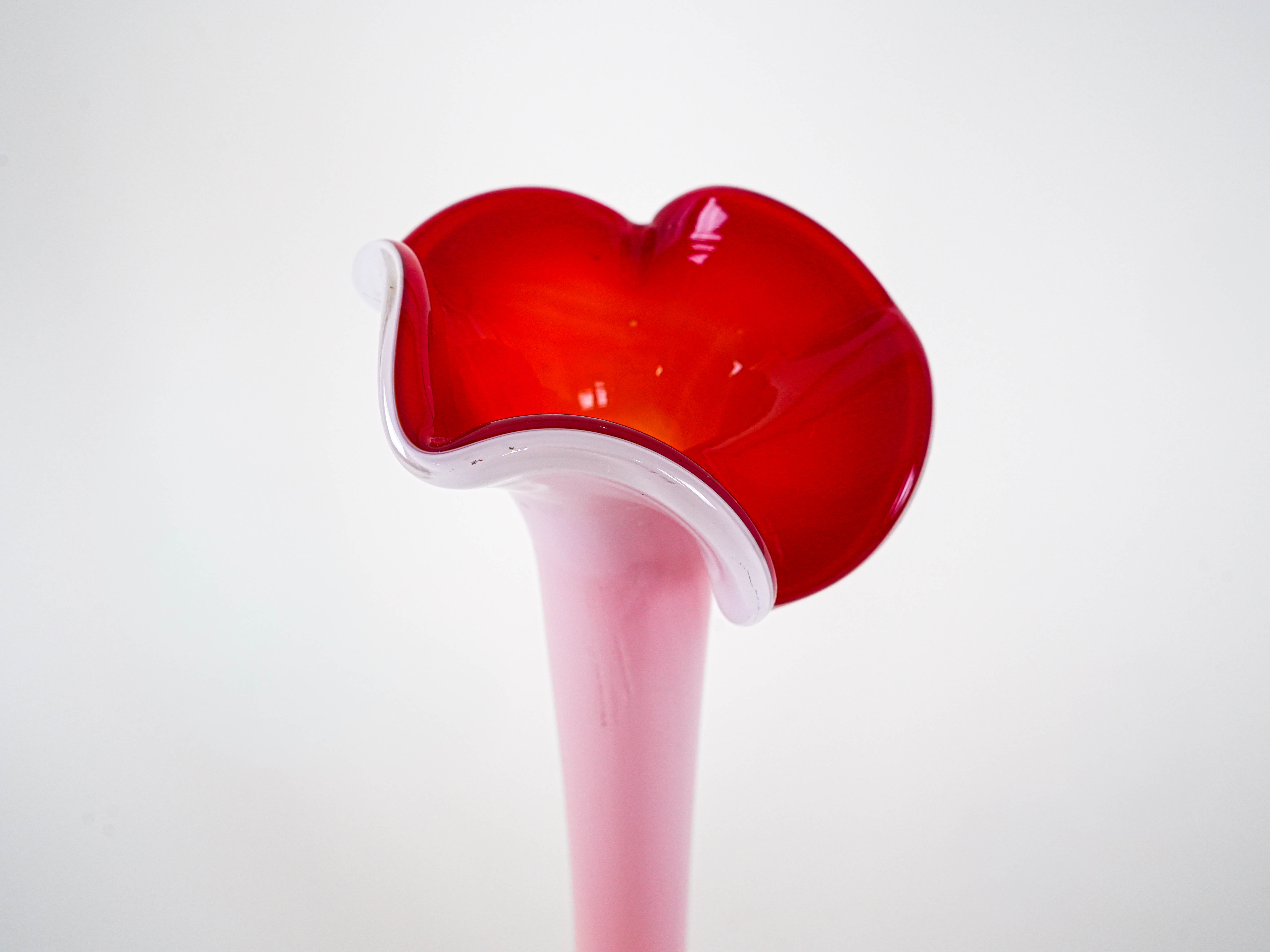Vase Muranoglas Rosa 1970er Jahre