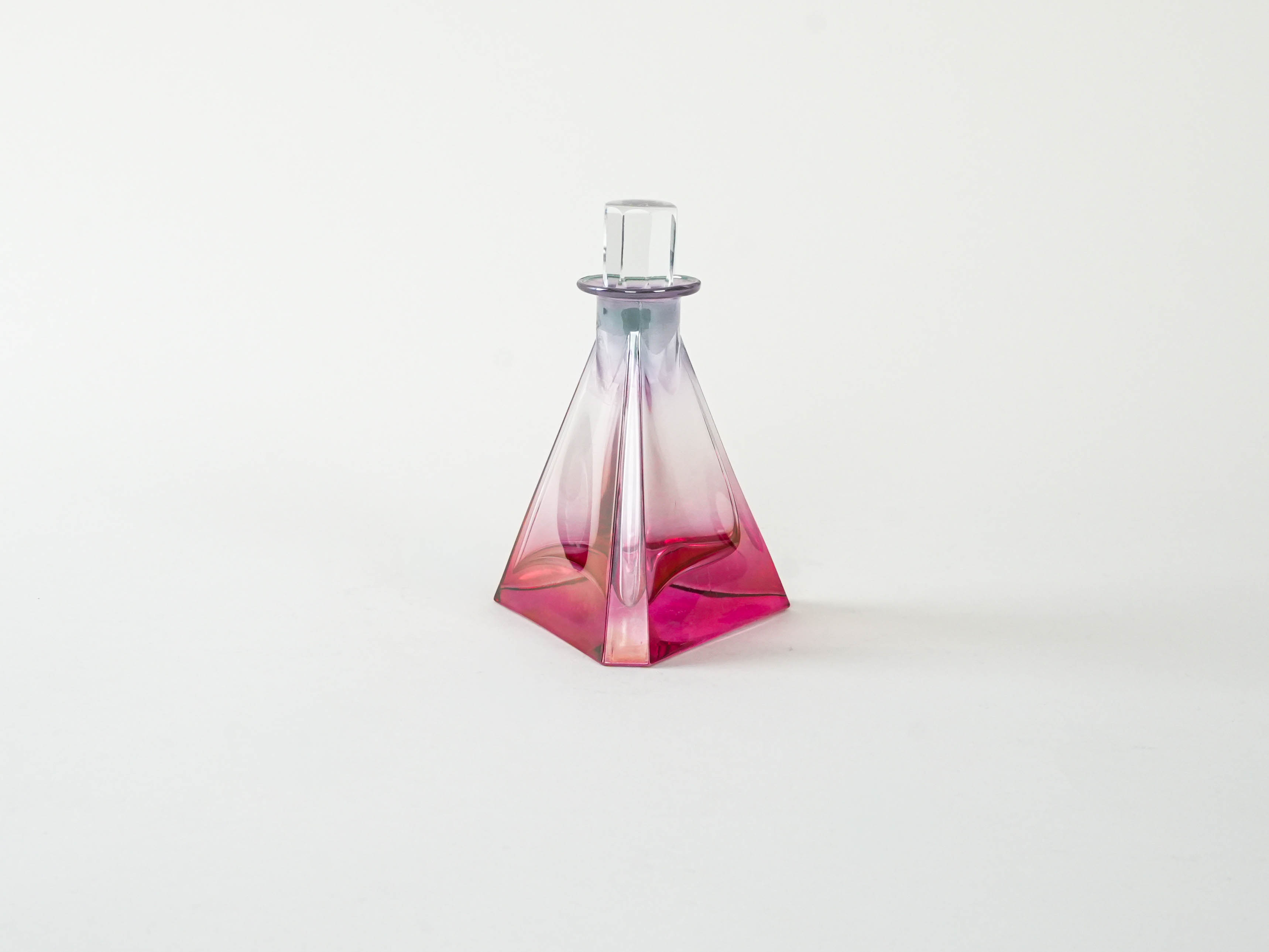 Triangular glass carafe Red 1970s
