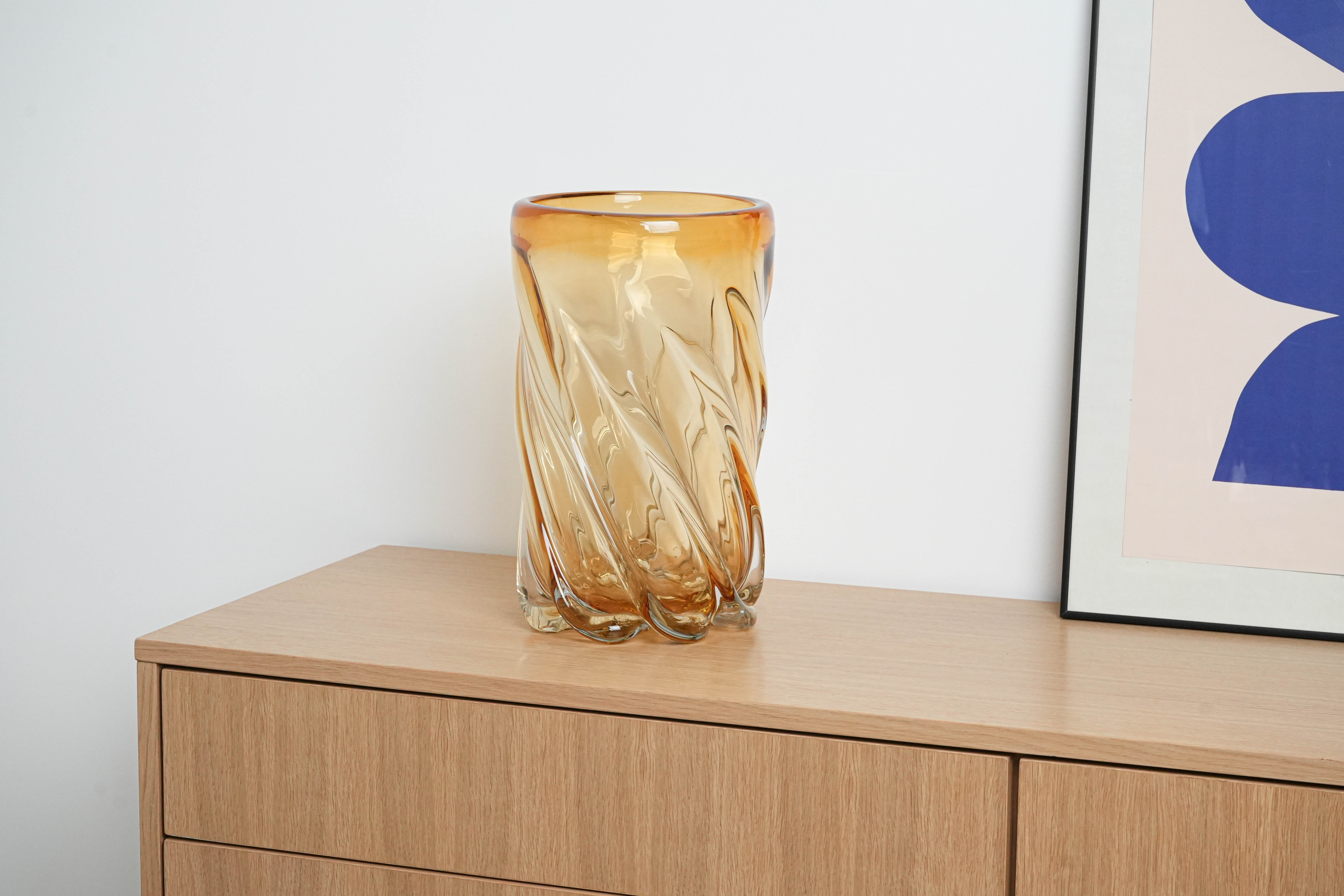 Decorative glass vase Yellow 1960s