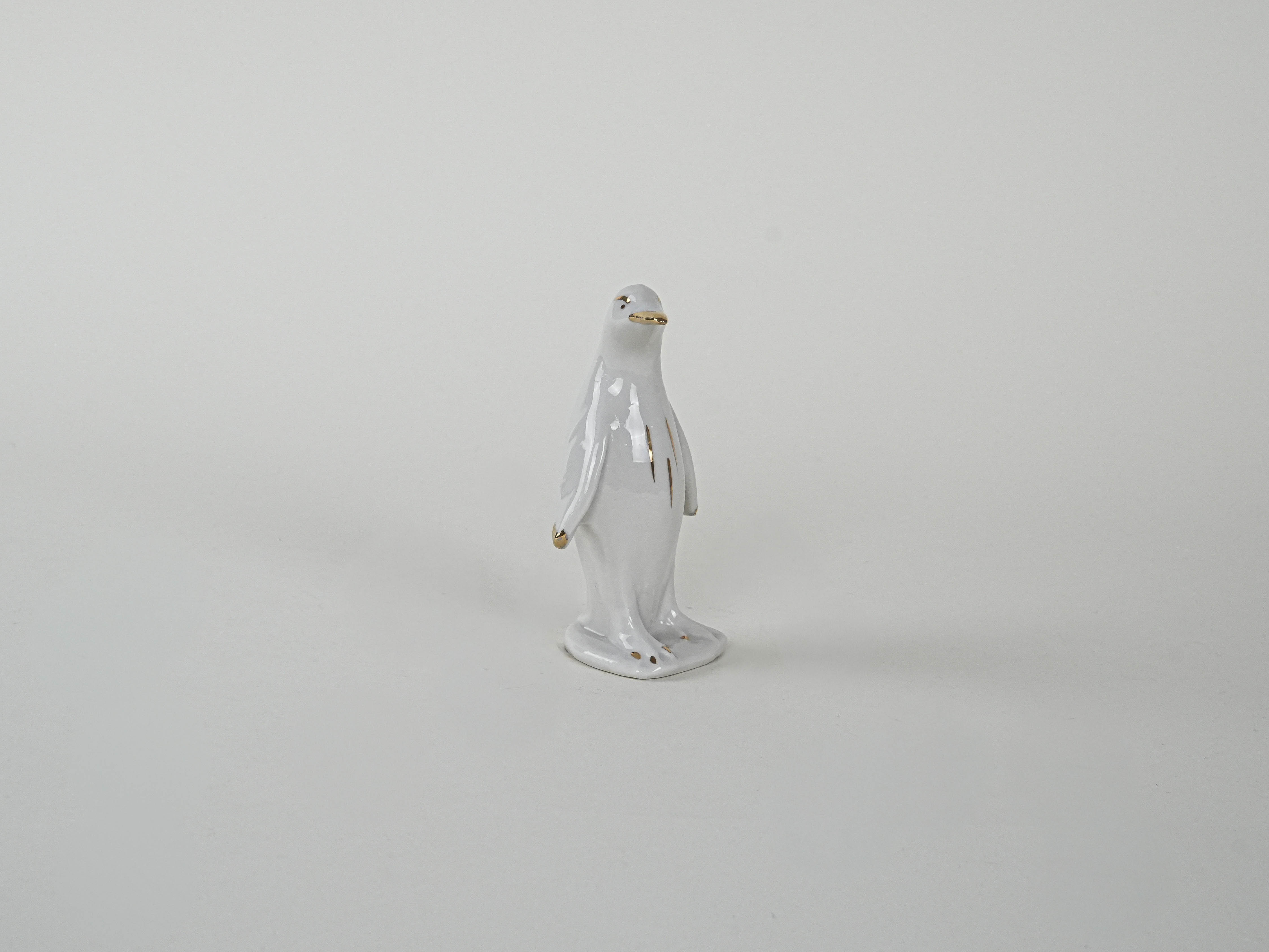 Porzellan-Pinguin-Figur Weiß 1970er Jahre
