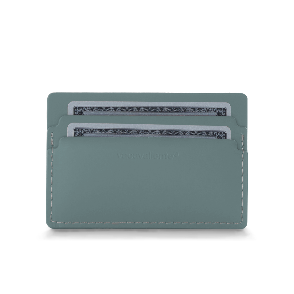 Card holder 100% Recycled Leather Eucalyptus