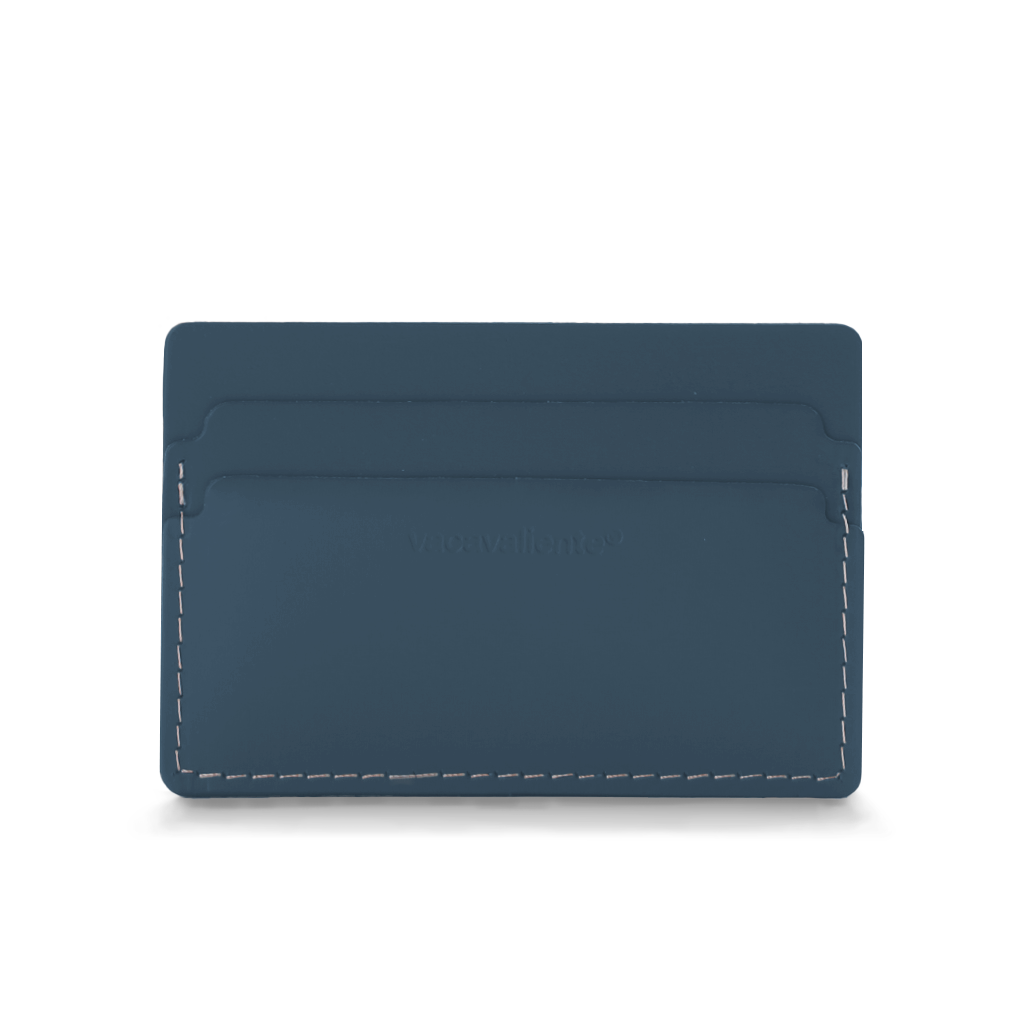 Kartenhalter 100% Recyceltes Leder Petrol