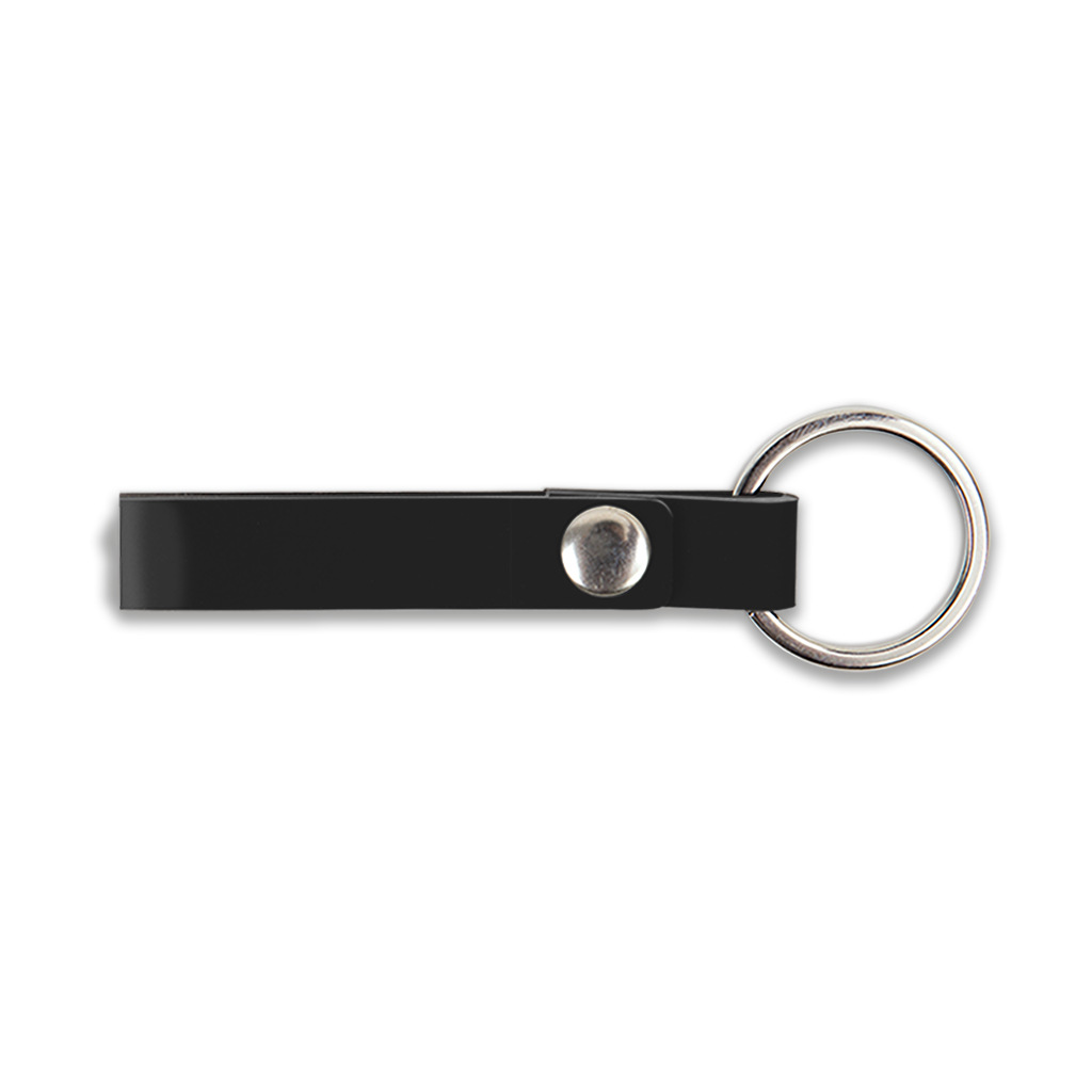 Snap Keychain 100% Recycled Leather Black
