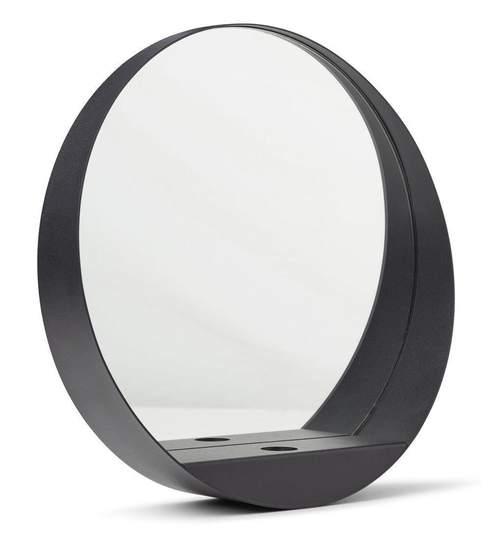 Glim Candle holder Mirror glass Steel Black