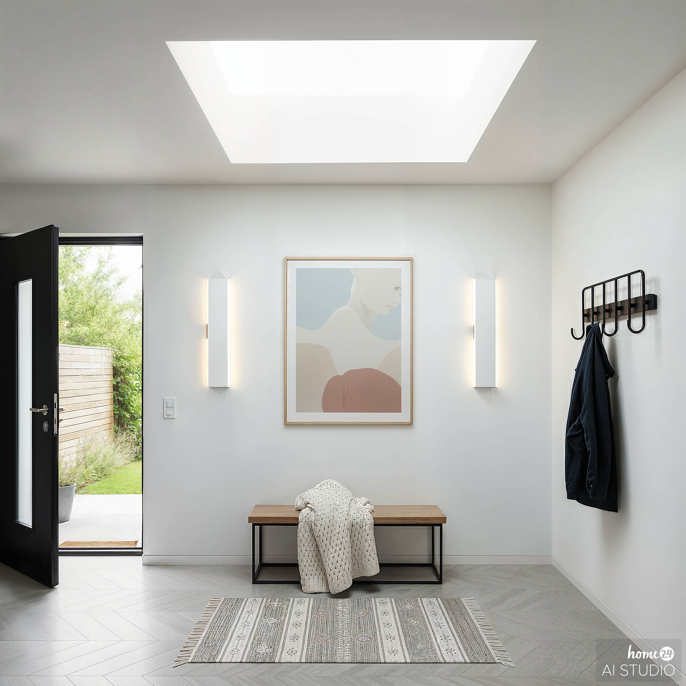 Krim Battery-powered wall lamp Dimmable incl. Remote control White
