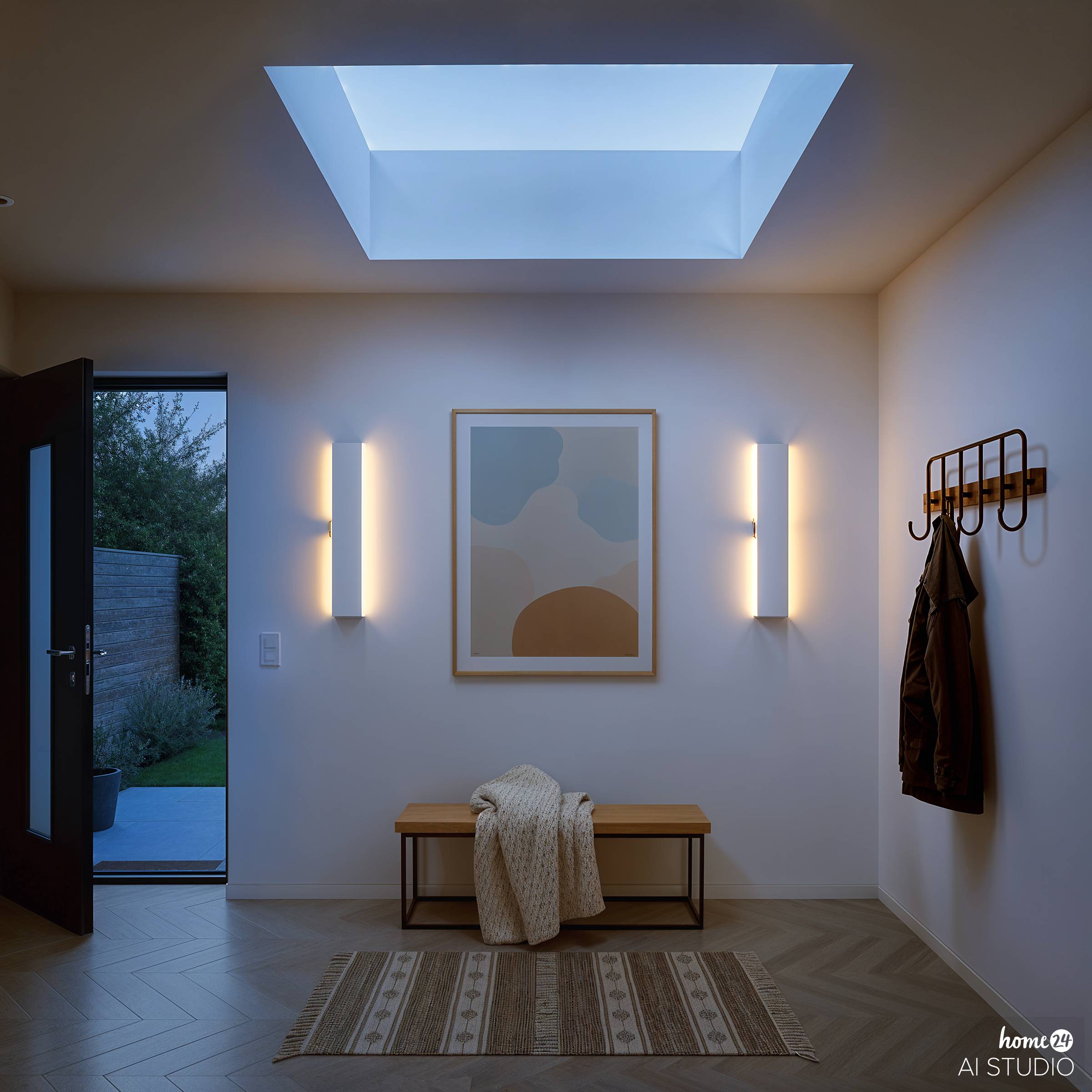 Krim Battery-powered wall lamp Dimmable incl. Remote control White